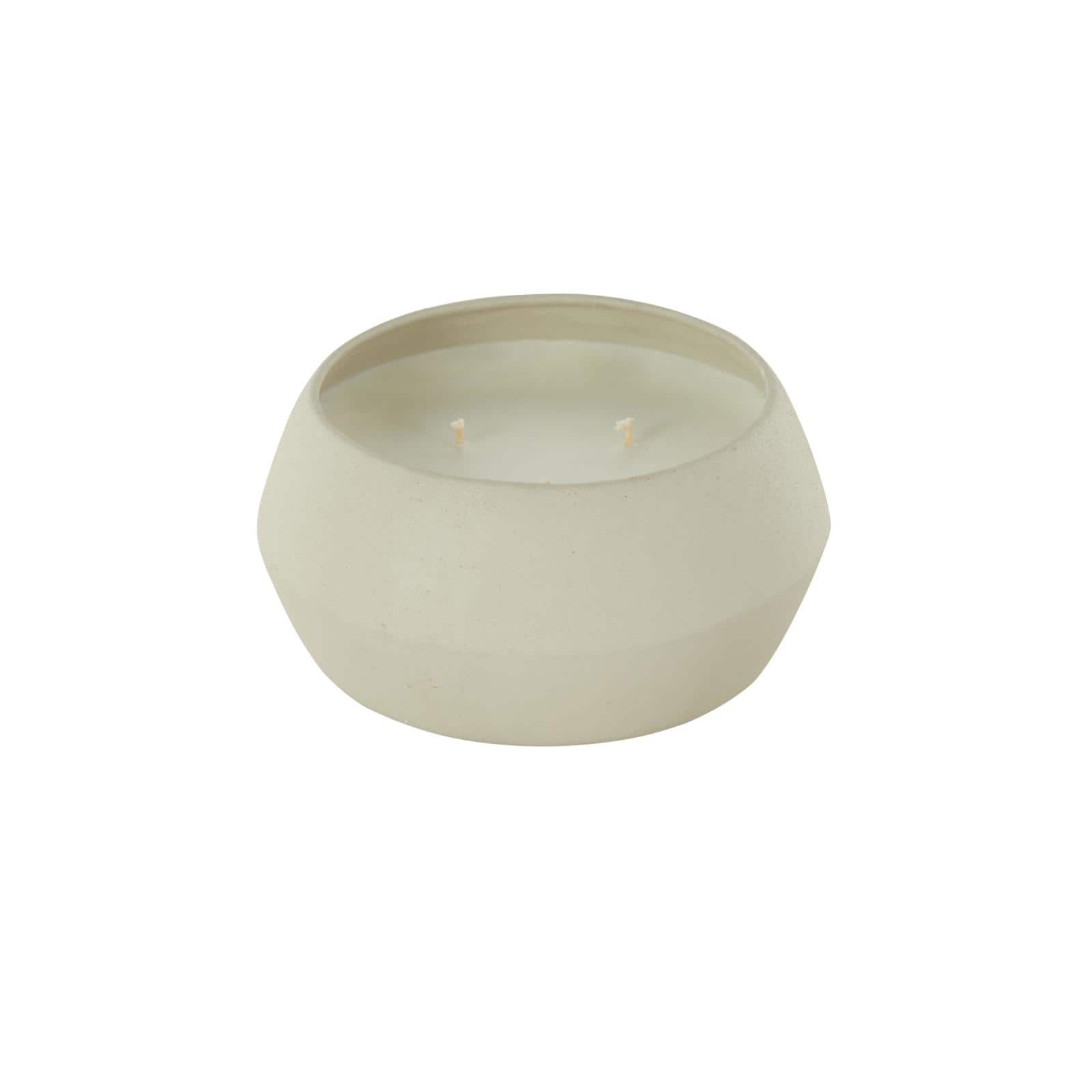30oz. Cream 3 Wick Tangerine Splash Scented Textured Metal Candle
