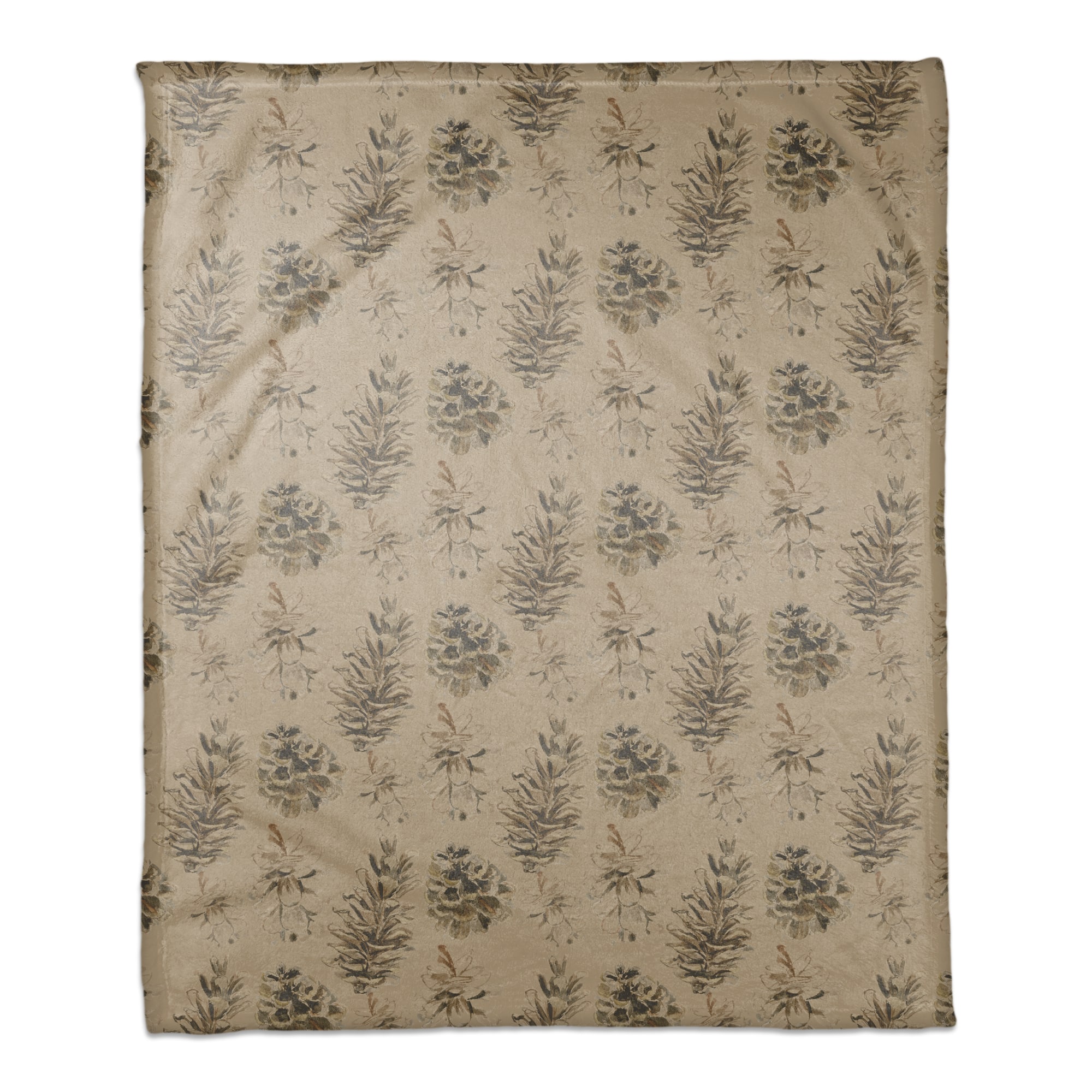 Pinecones on Coral Fleece Blanket