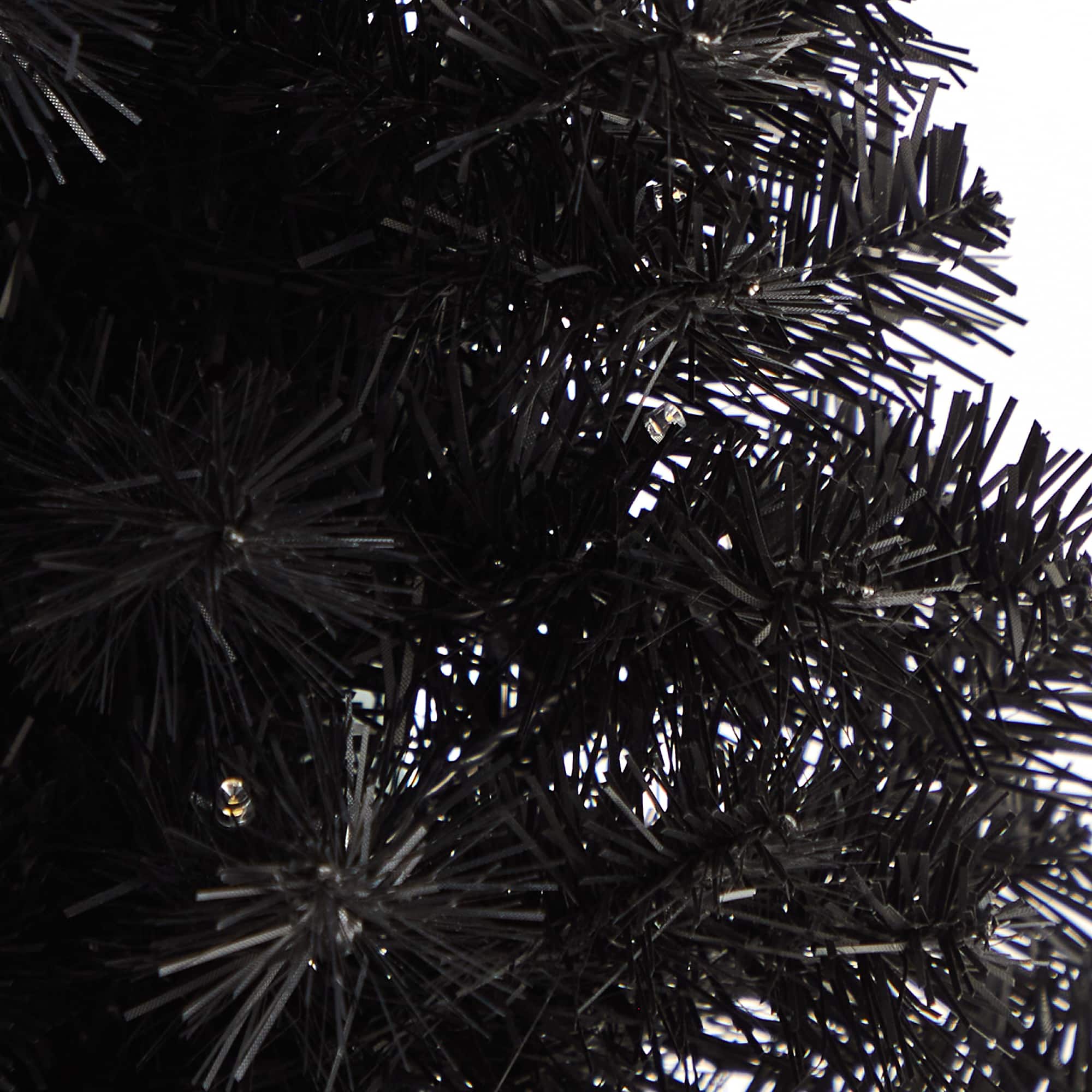 2ft. Pre-Lit Black Artificial Christmas Tree, Warm White LED Lights