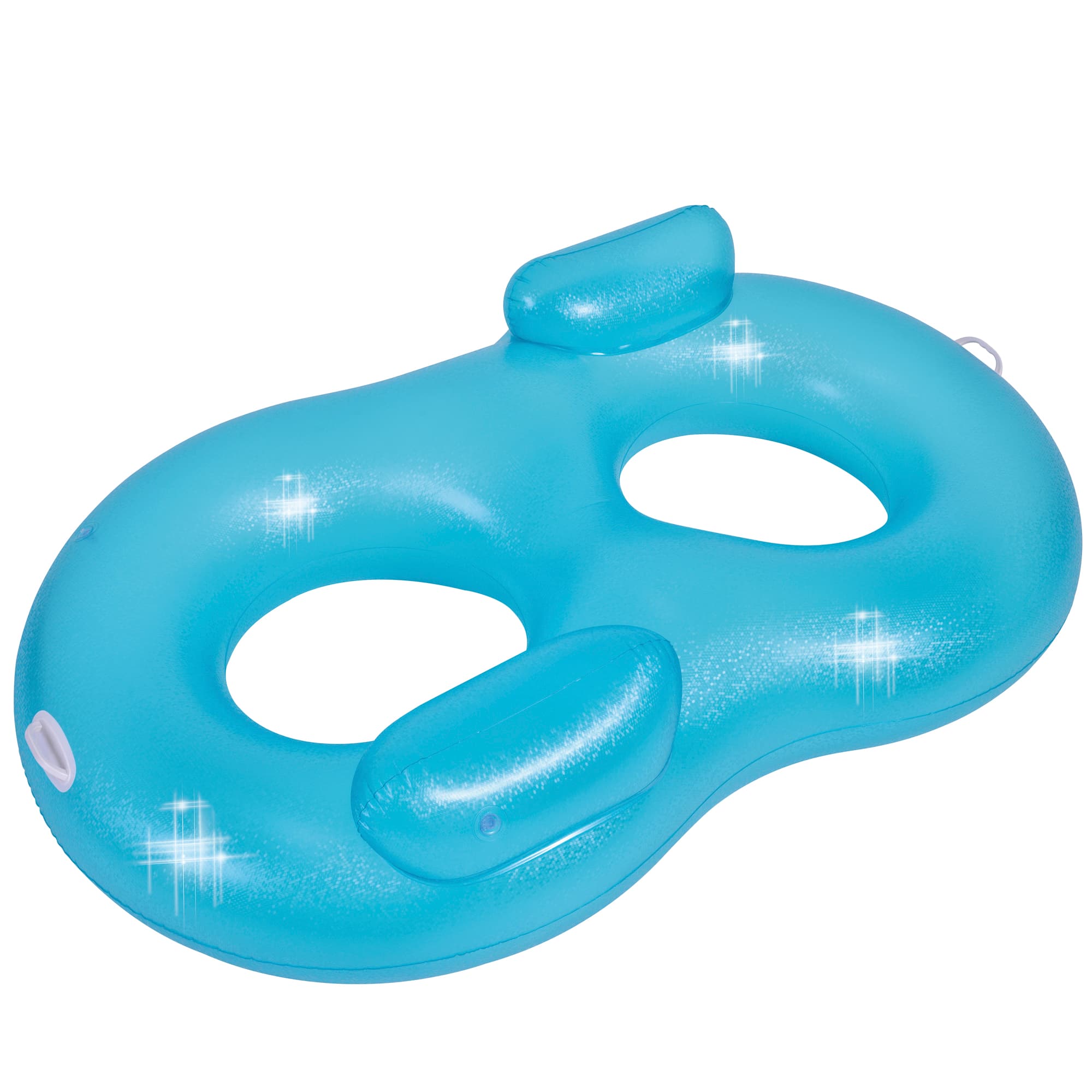 74" Blue Mosaic Inflatable Duo Water Lounger