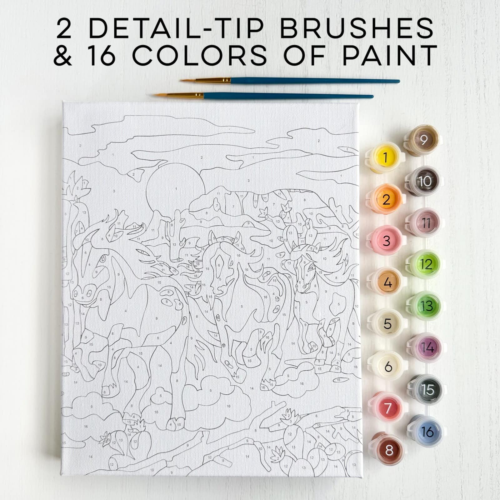 Bright Stripes iHeartArt Wild Horses Paint by Numbers Activity Kit