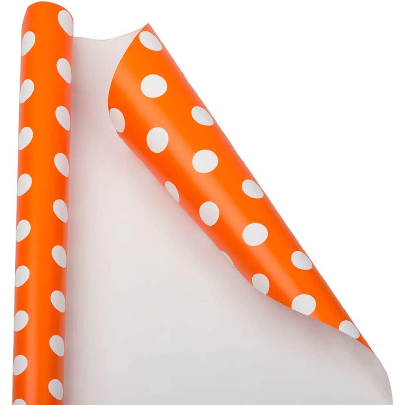 JAM Paper Wrapping Paper with White Polka Dots, 3ct.