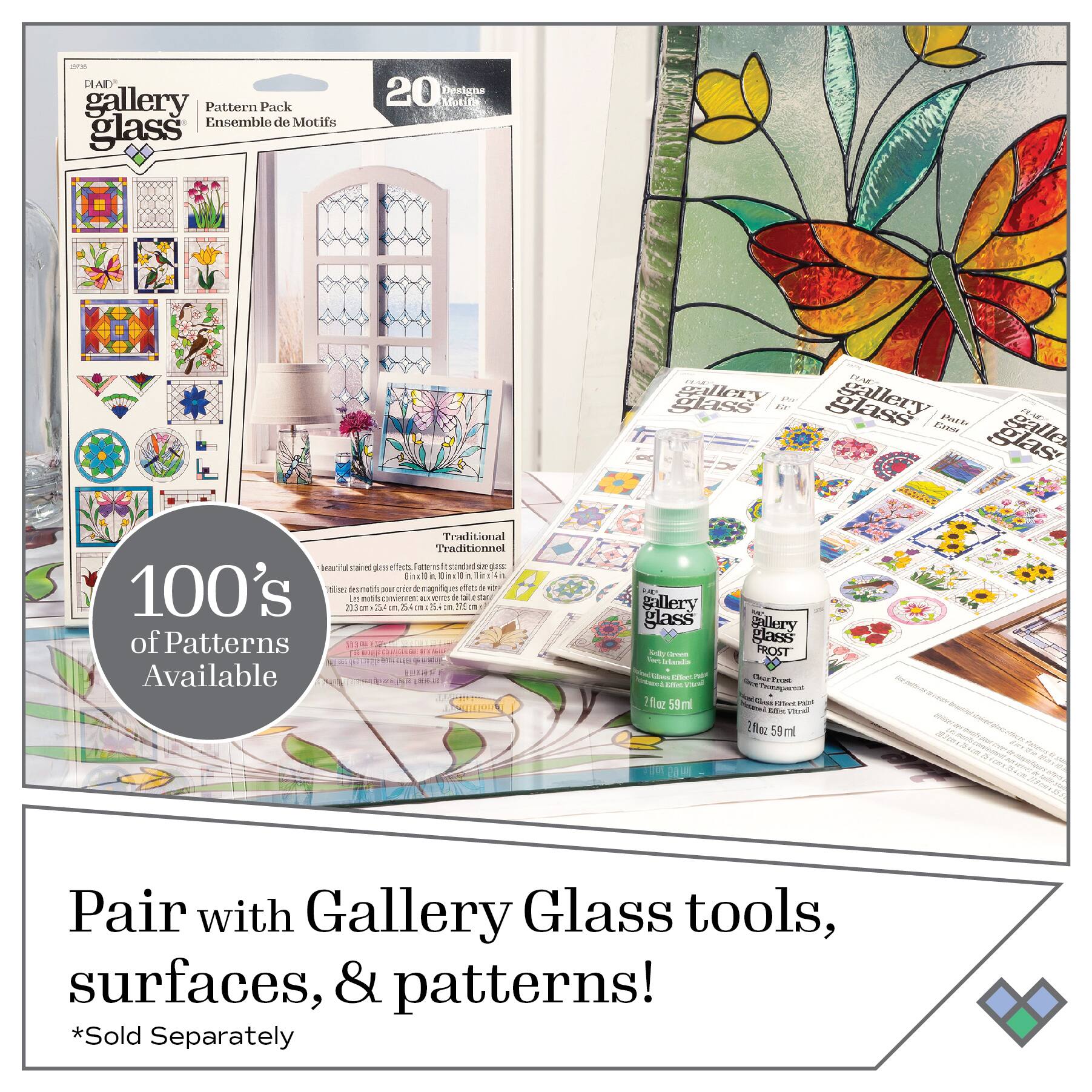 Plaid® Gallery Glass® Privacy Window Stained Glass Paint Set