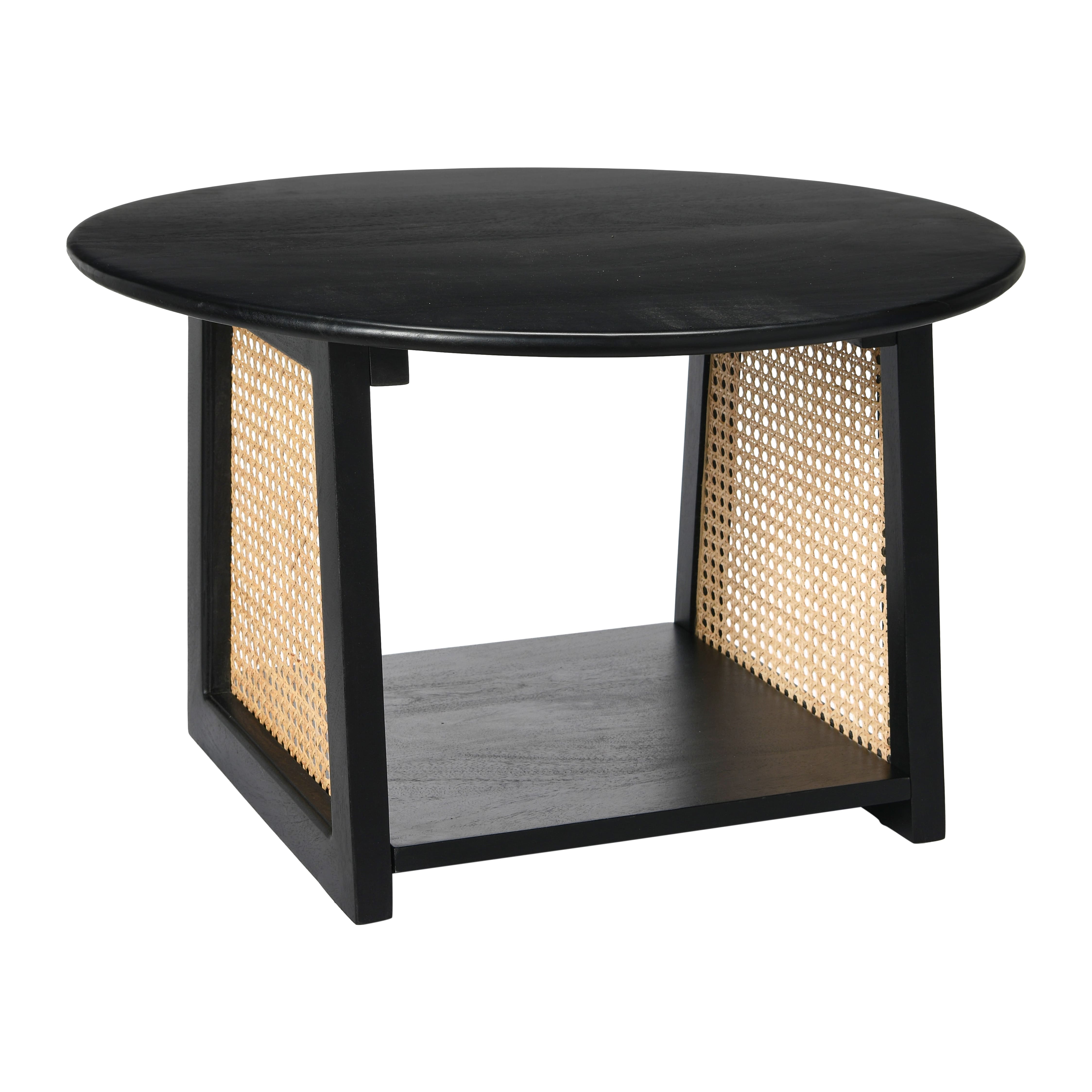 Hello Honey® 26" Bohemian Wood Coffee Table with Woven Cane Sides