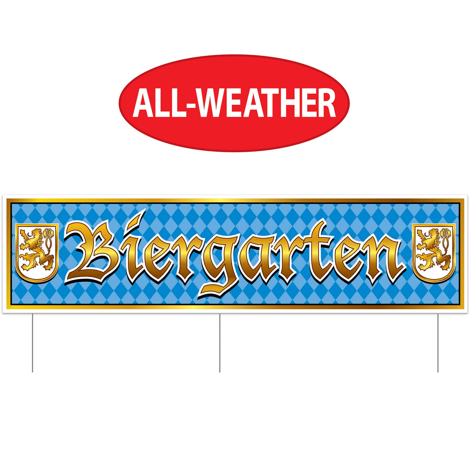 Beistle 11.75" x 47" Oktoberfest Plastic Jumbo Biergarten Yard Sign