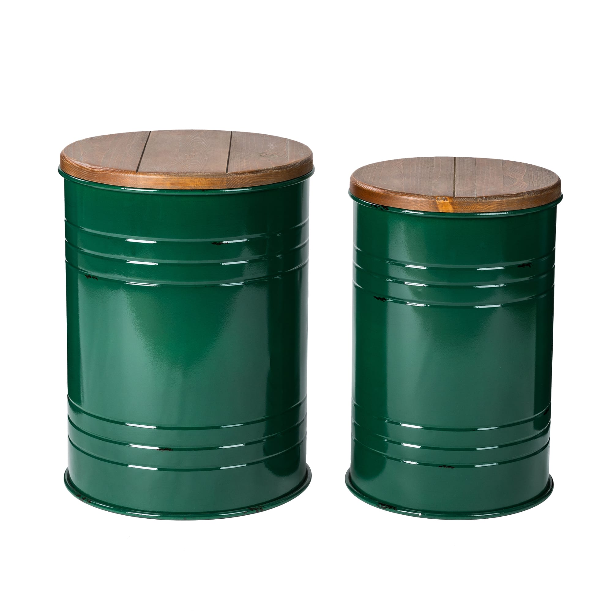 Glitzhome® Metal Storage Accent Table with Solid Wood Lid Set