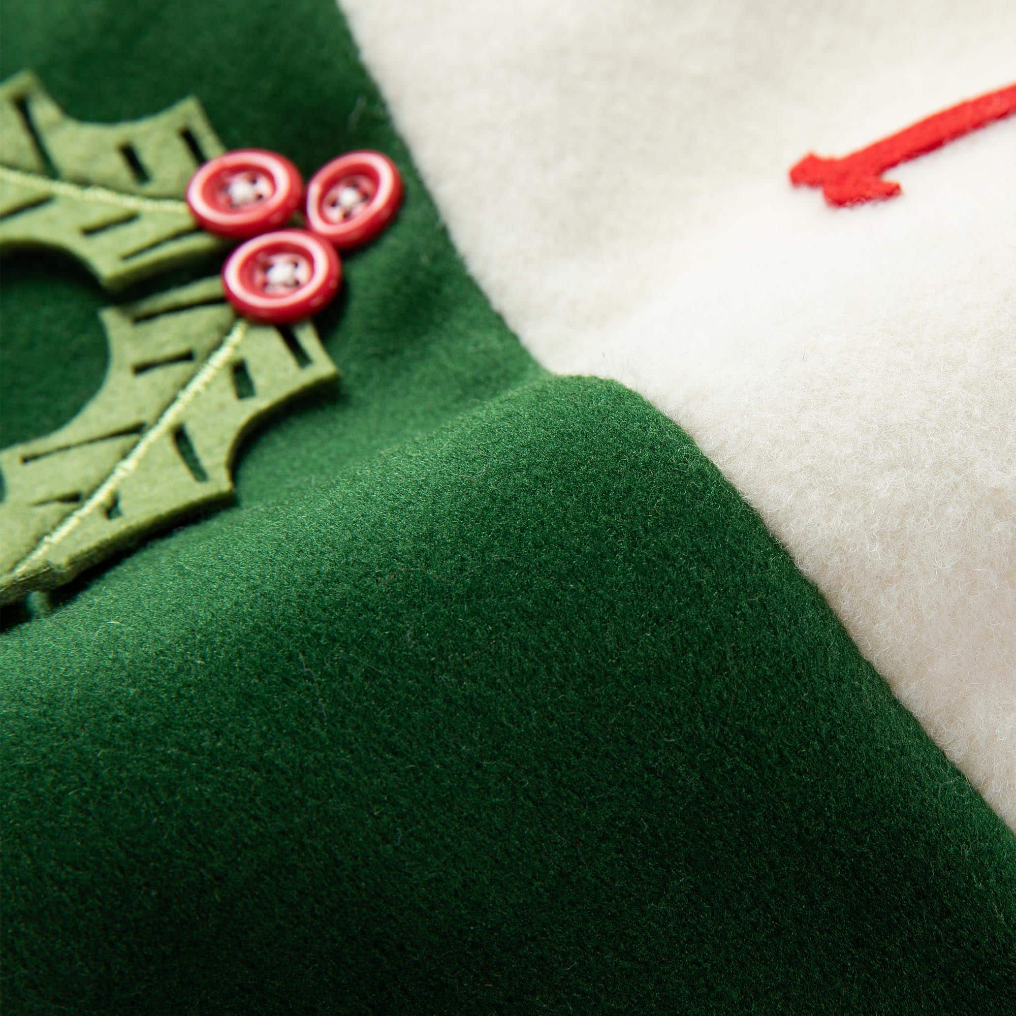 Glitzhome® 48" Dimensional Christmas Holly Leaves Felt Tree Skirt