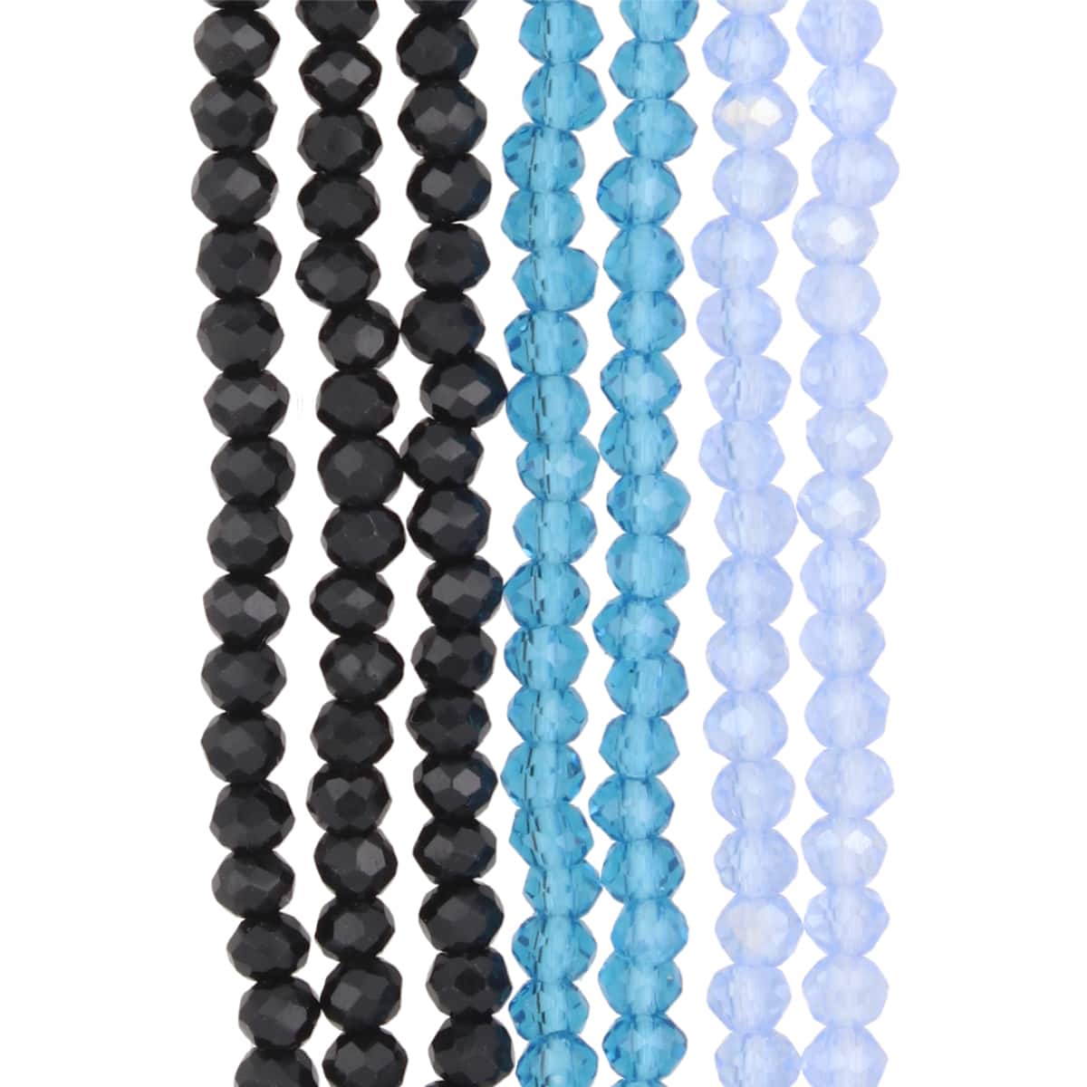 2mm Mixed Aqua & Black Glass Faceted Round Beads, 630ct. by Bead Landing™
