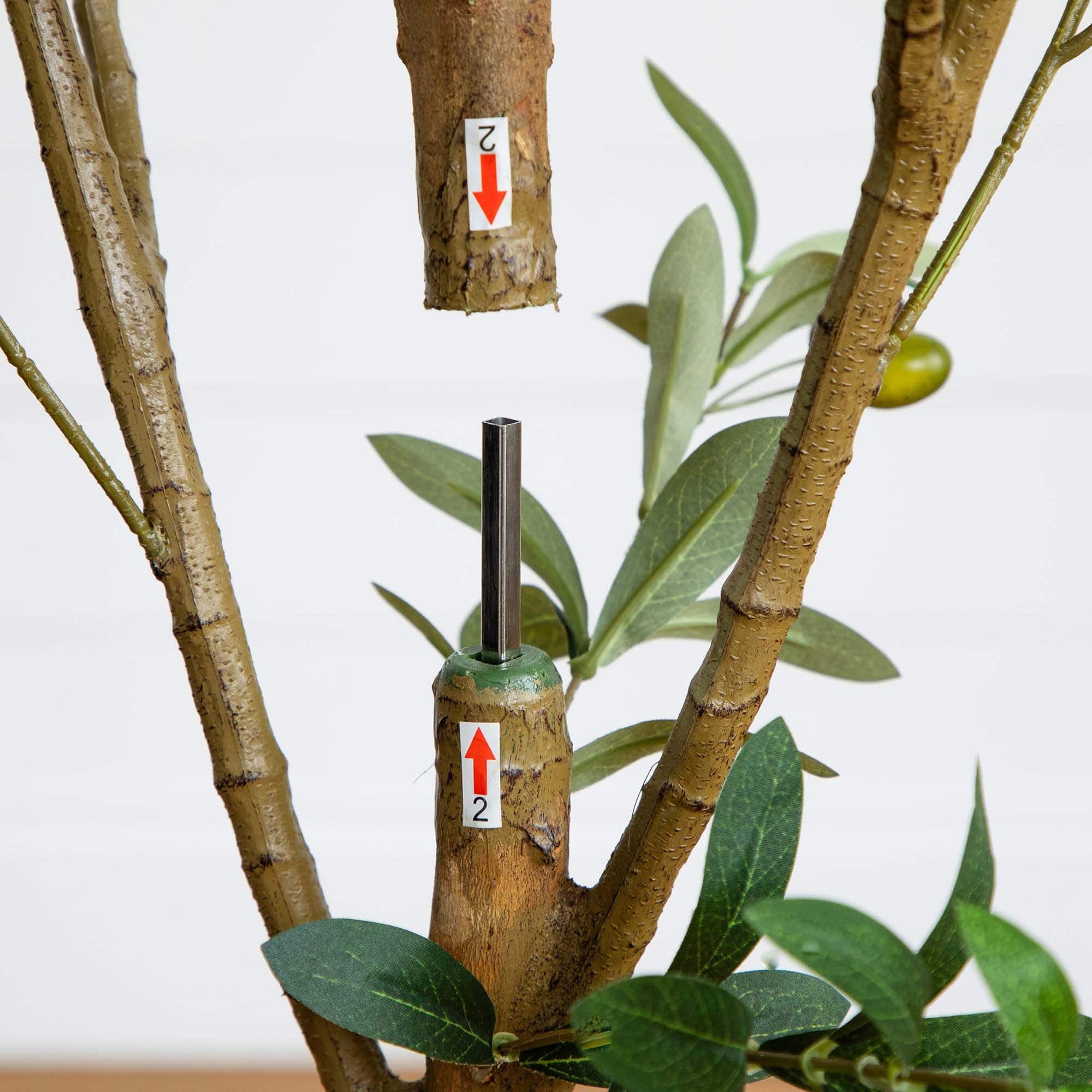 8ft. Potted Artificial Olive Tree with Natural Trunk