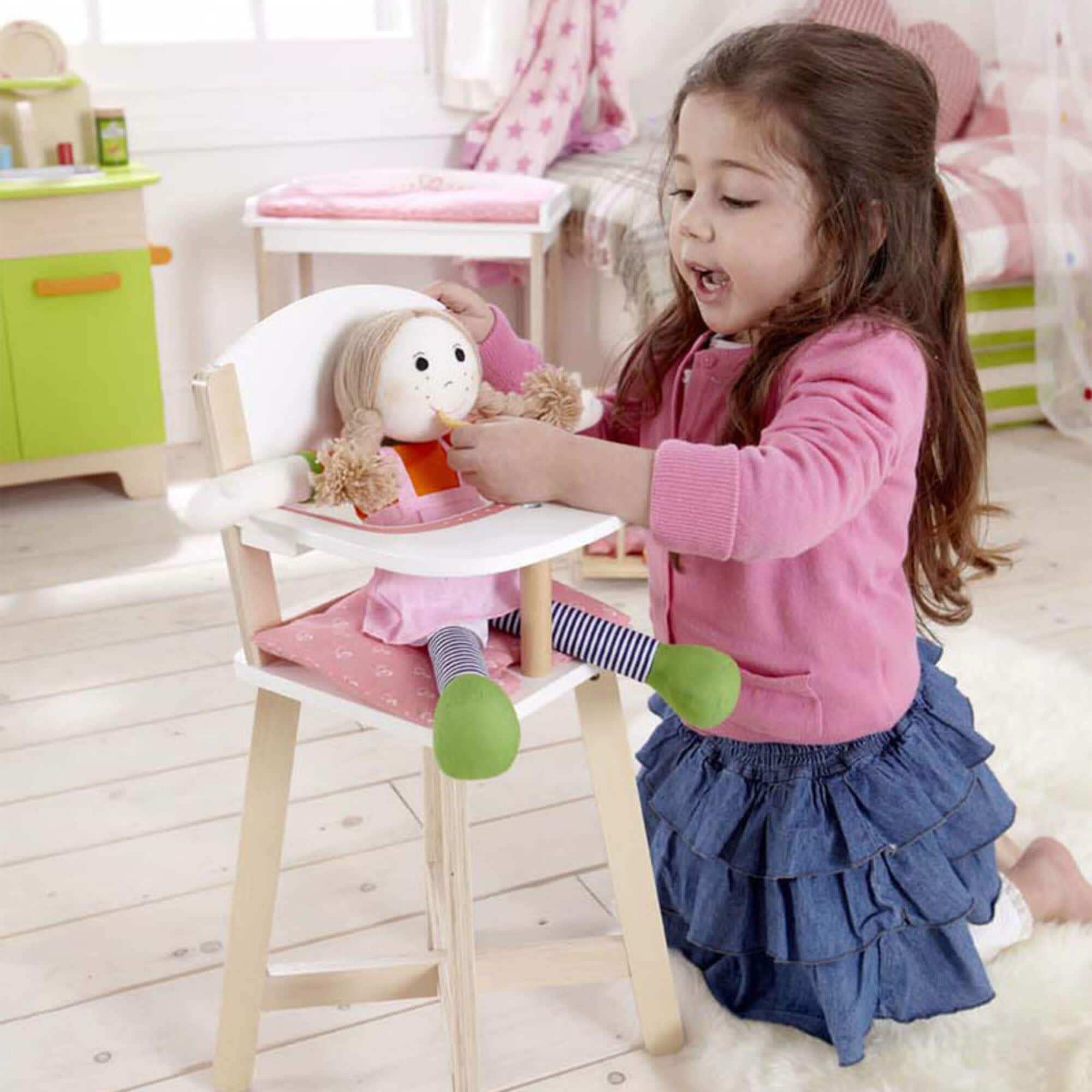 Hape Pink Heart Babydoll Highchair