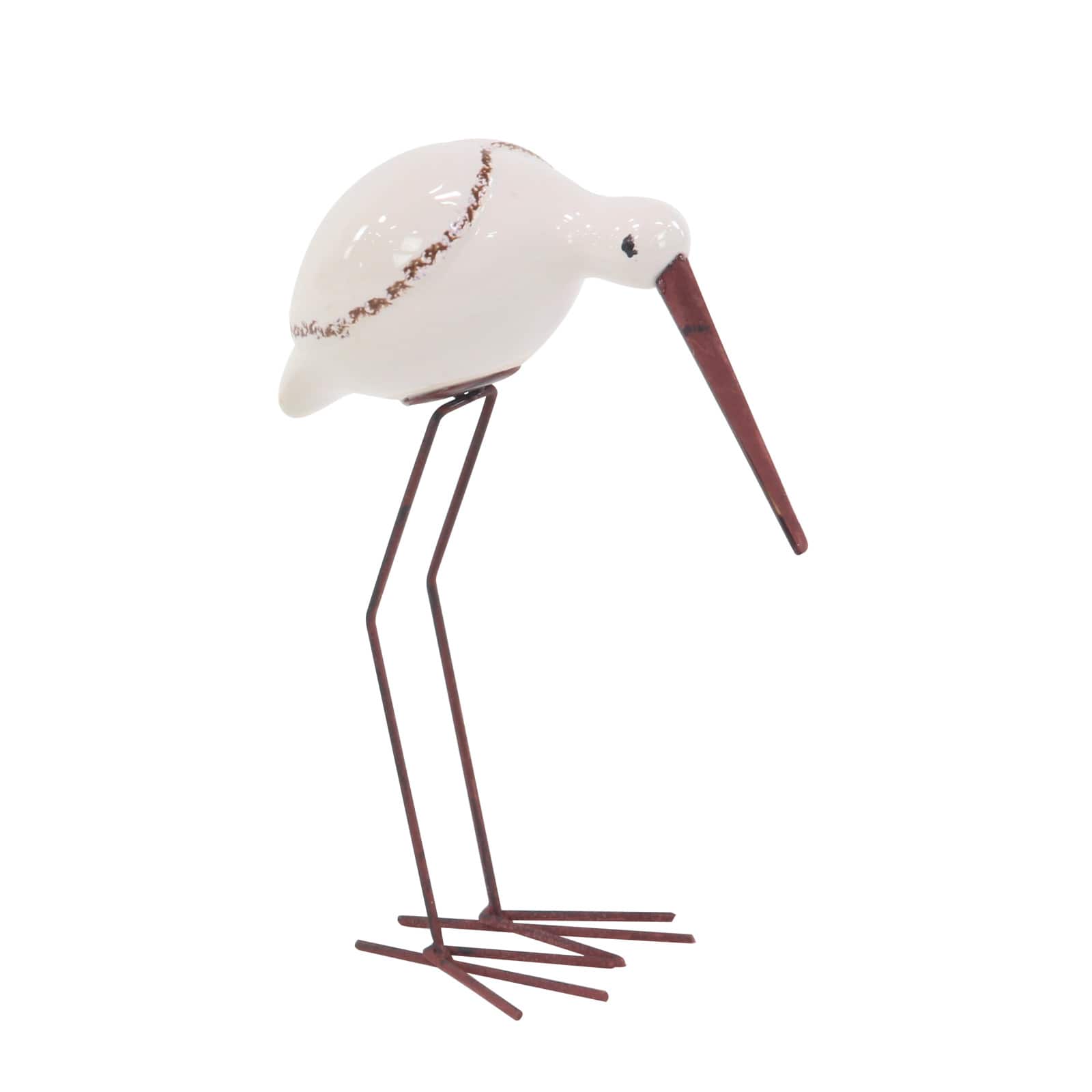 White Stoneware Coastal Birds Sculpture Set