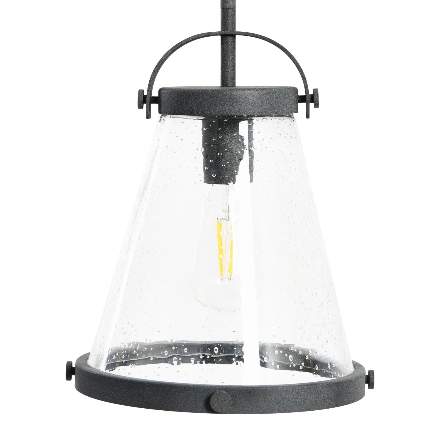 Hello Honey® Robert Stevenson Lighting Wesley Metal & Seedy Glass Ceiling Light