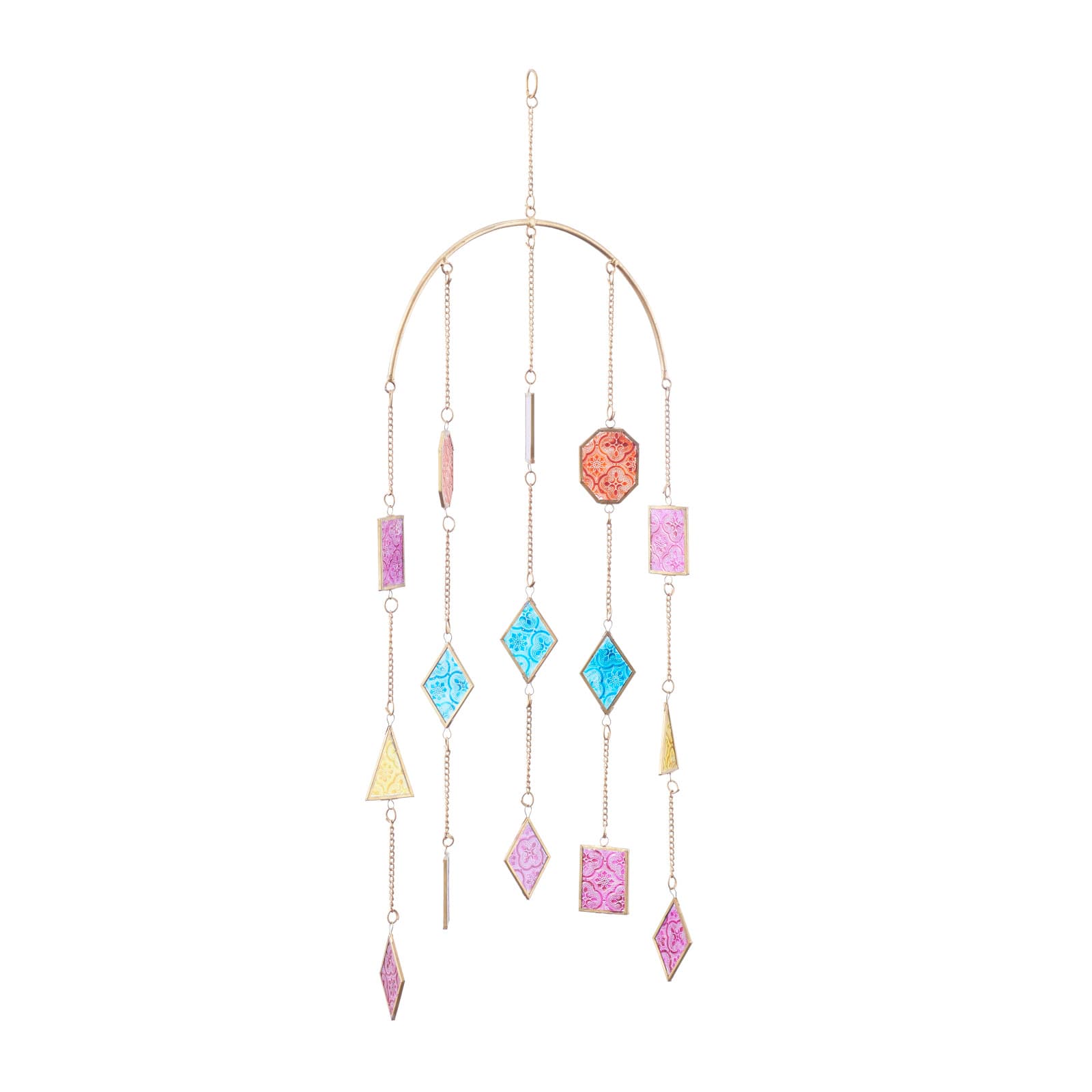 Multi Metal Contemporary Windchime, 34" x 14" x 2"