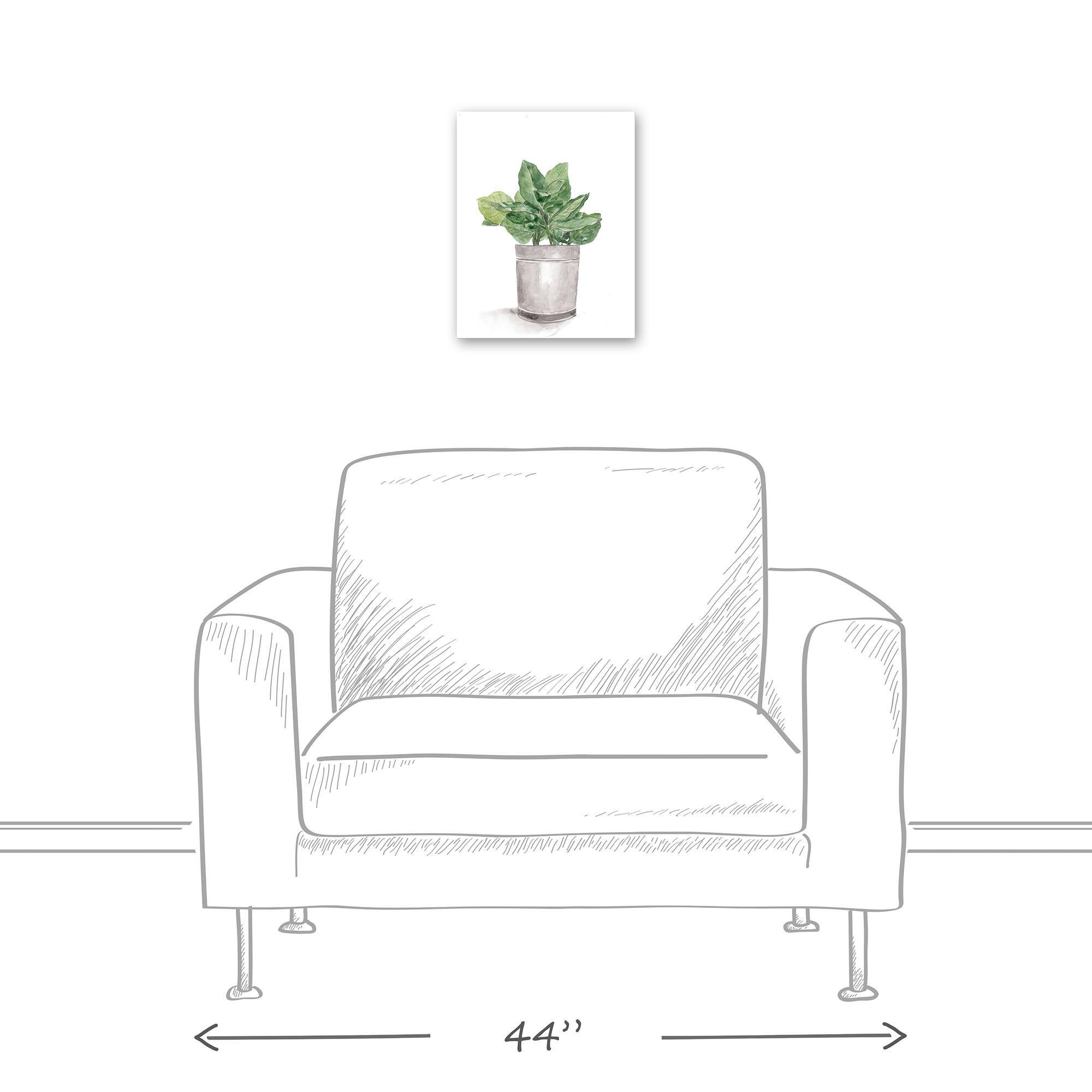 Bucket of Basil  11" x 14" Canvas Wall Art