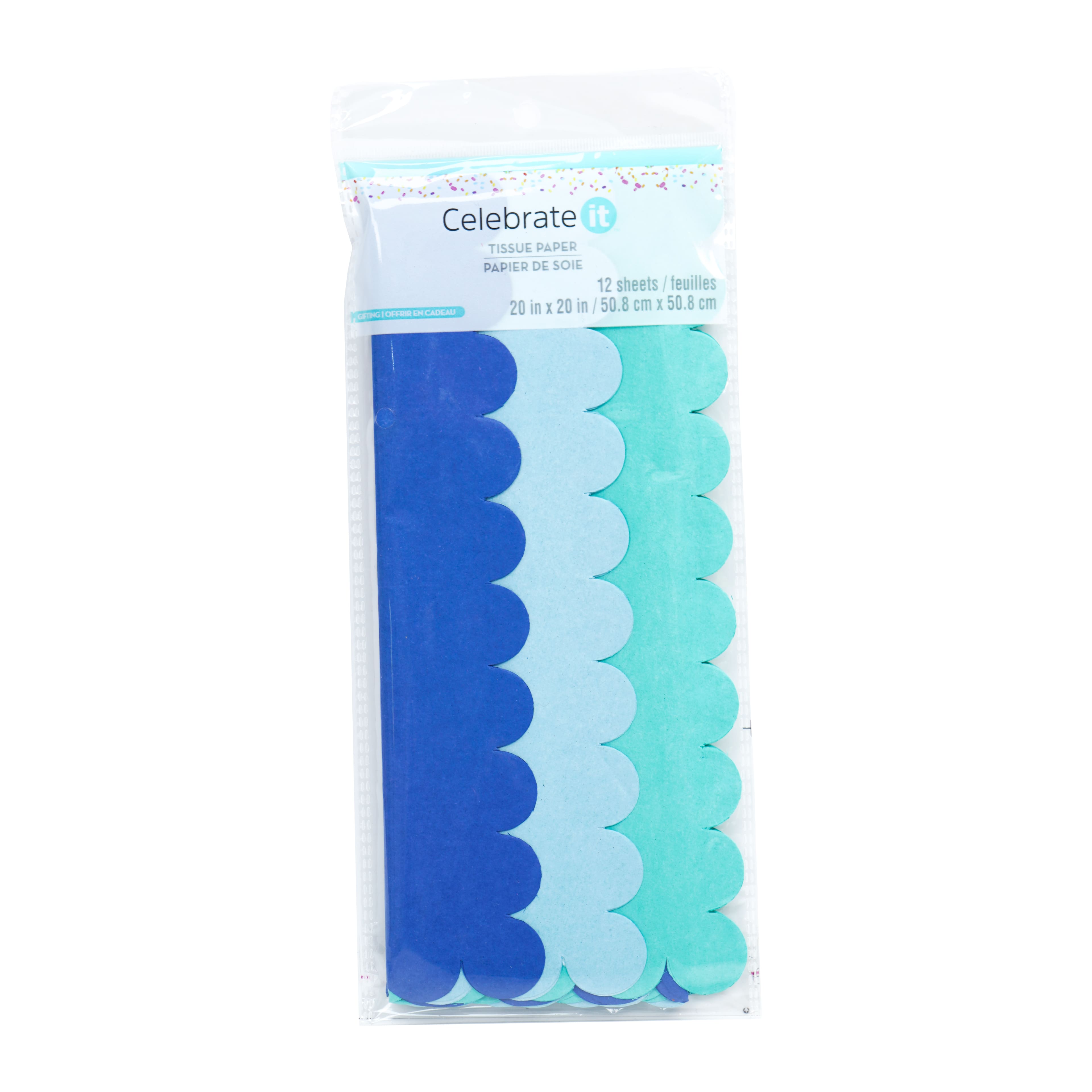 Blue Mix Scalloped Tissue Paper Sheets, 12ct. by Celebrate It™
