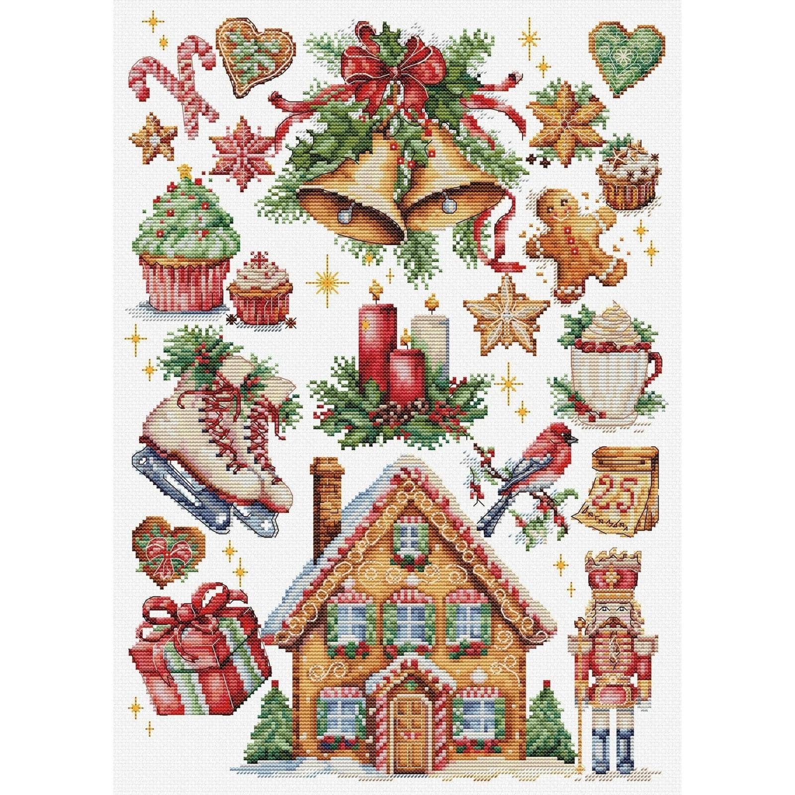 Luca-S Christmas Composition Counted Cross-Stitch Kit