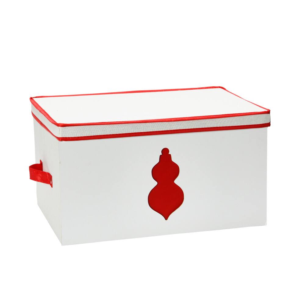 Household Essentials Red & White Ornament Storage Box