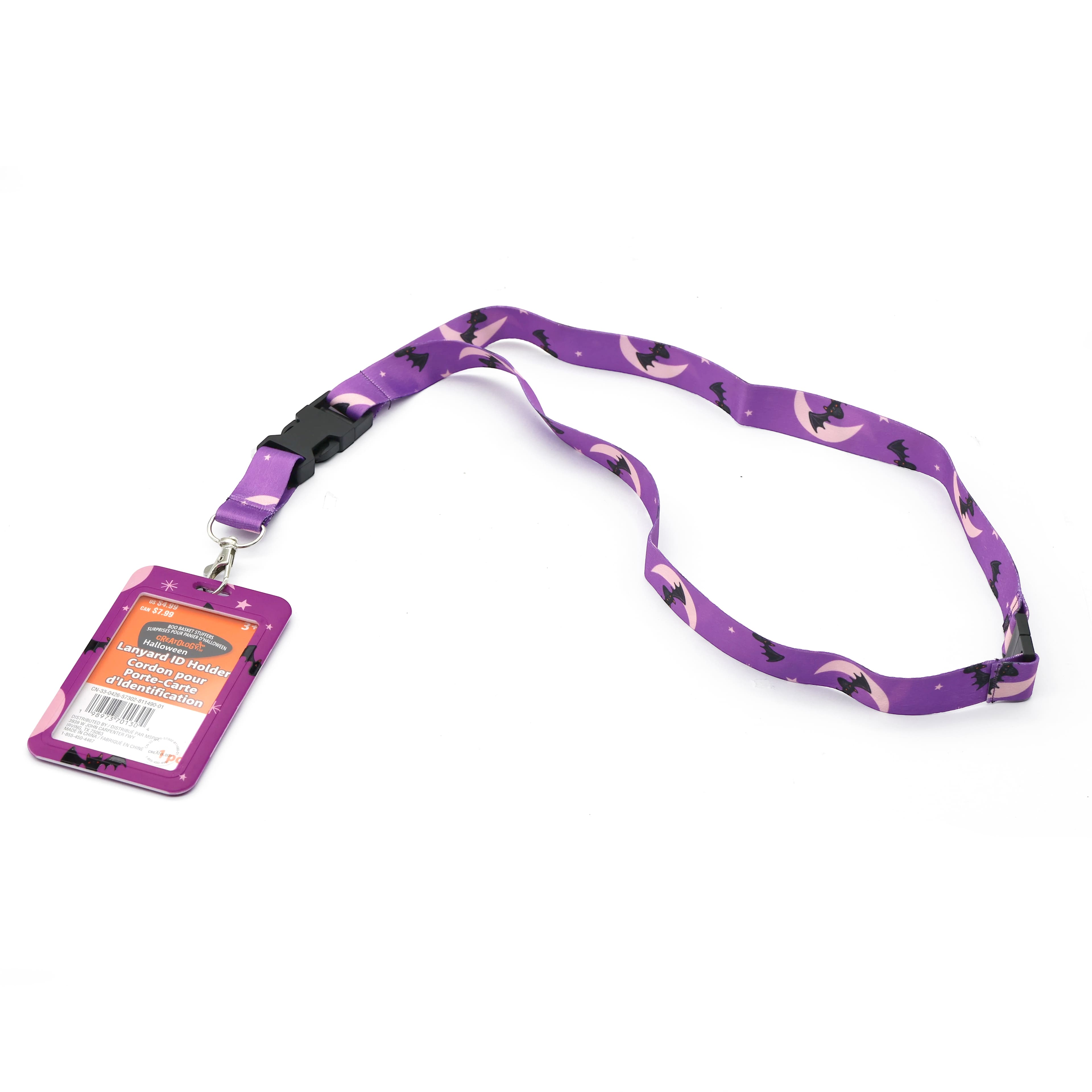Purple & Black Bats Lanyard ID Holder by Creatology™