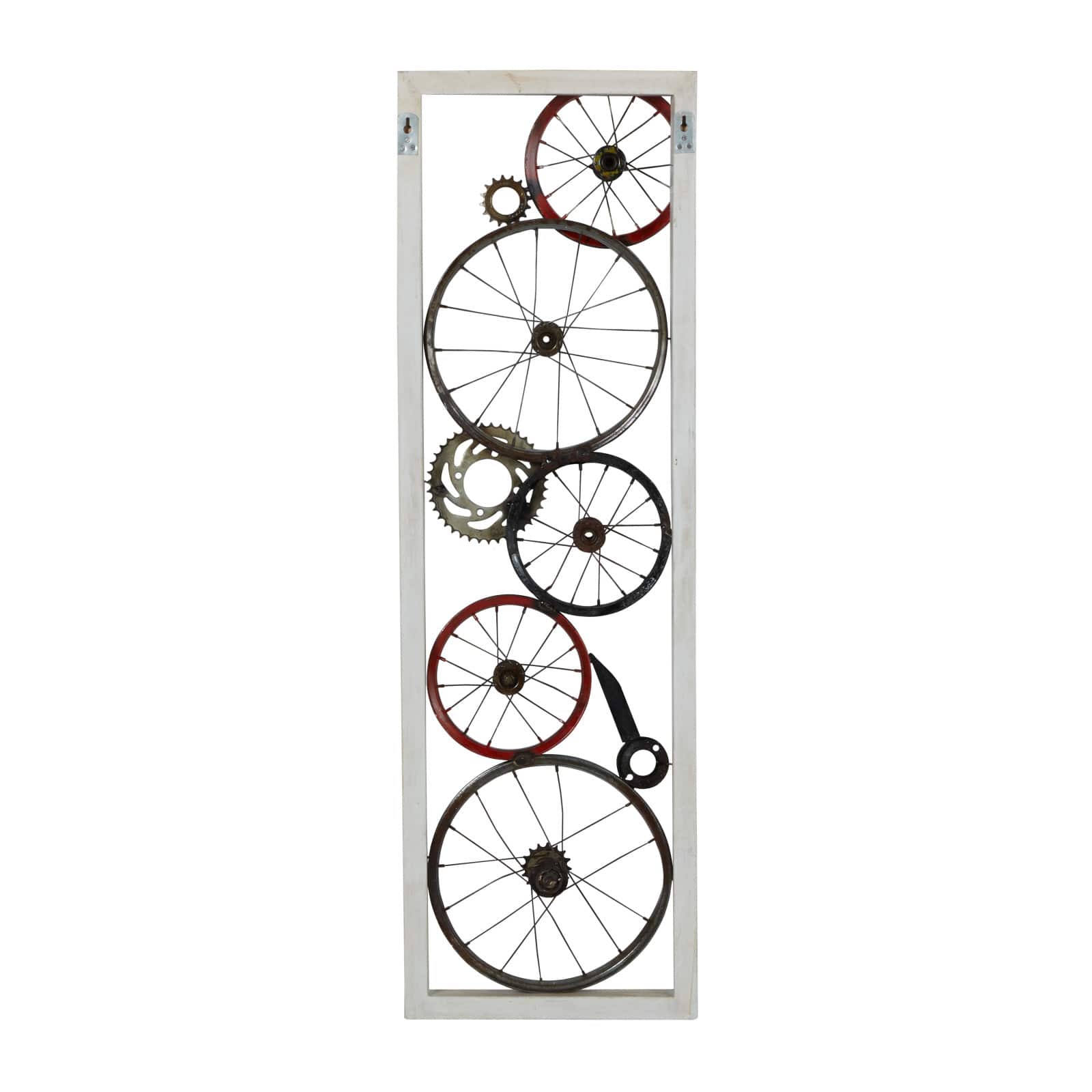 49" White Metal & Wood Rustic Wall Décor