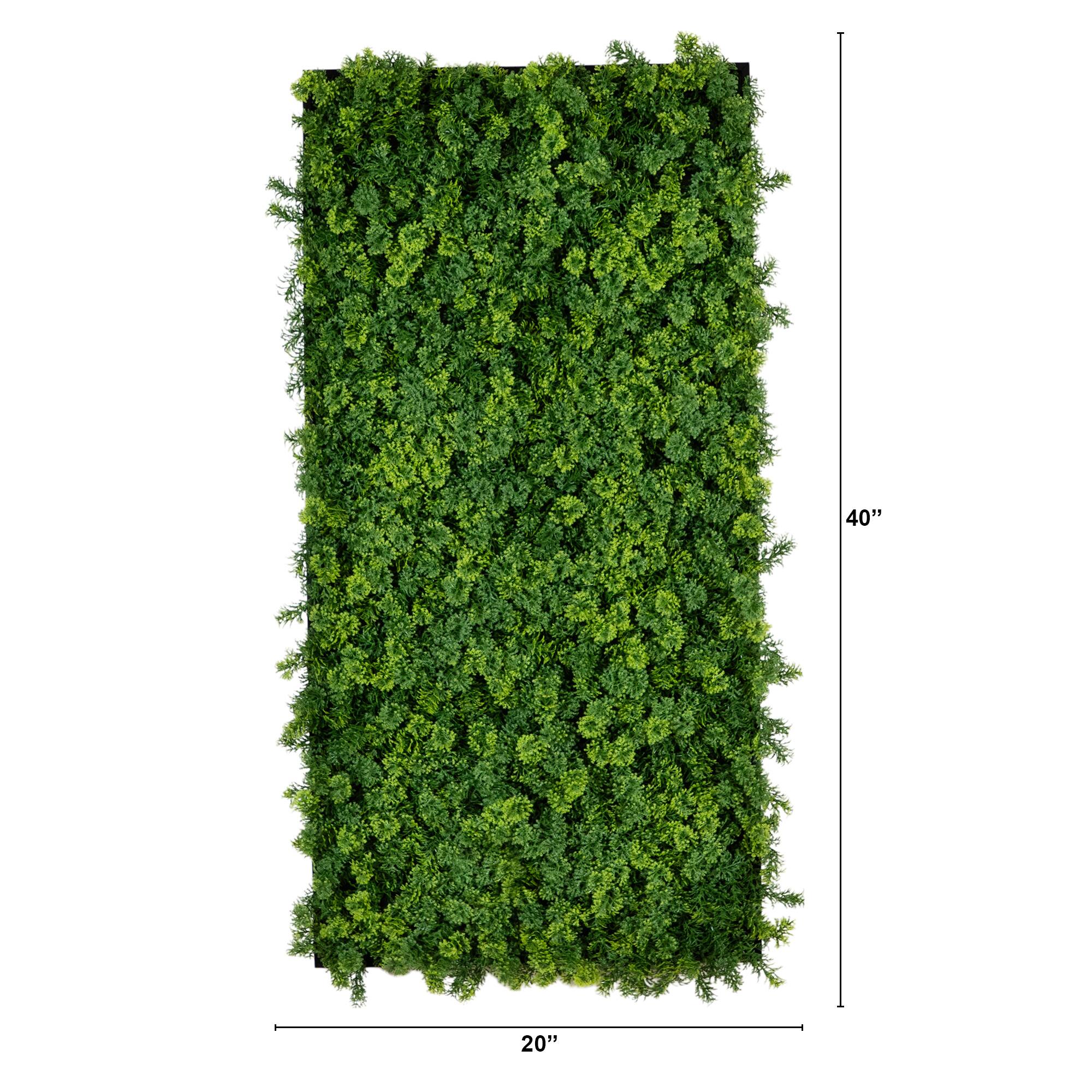 20" x 40" Framed Irish Green Meadow Artificial Living Wall Art Panel