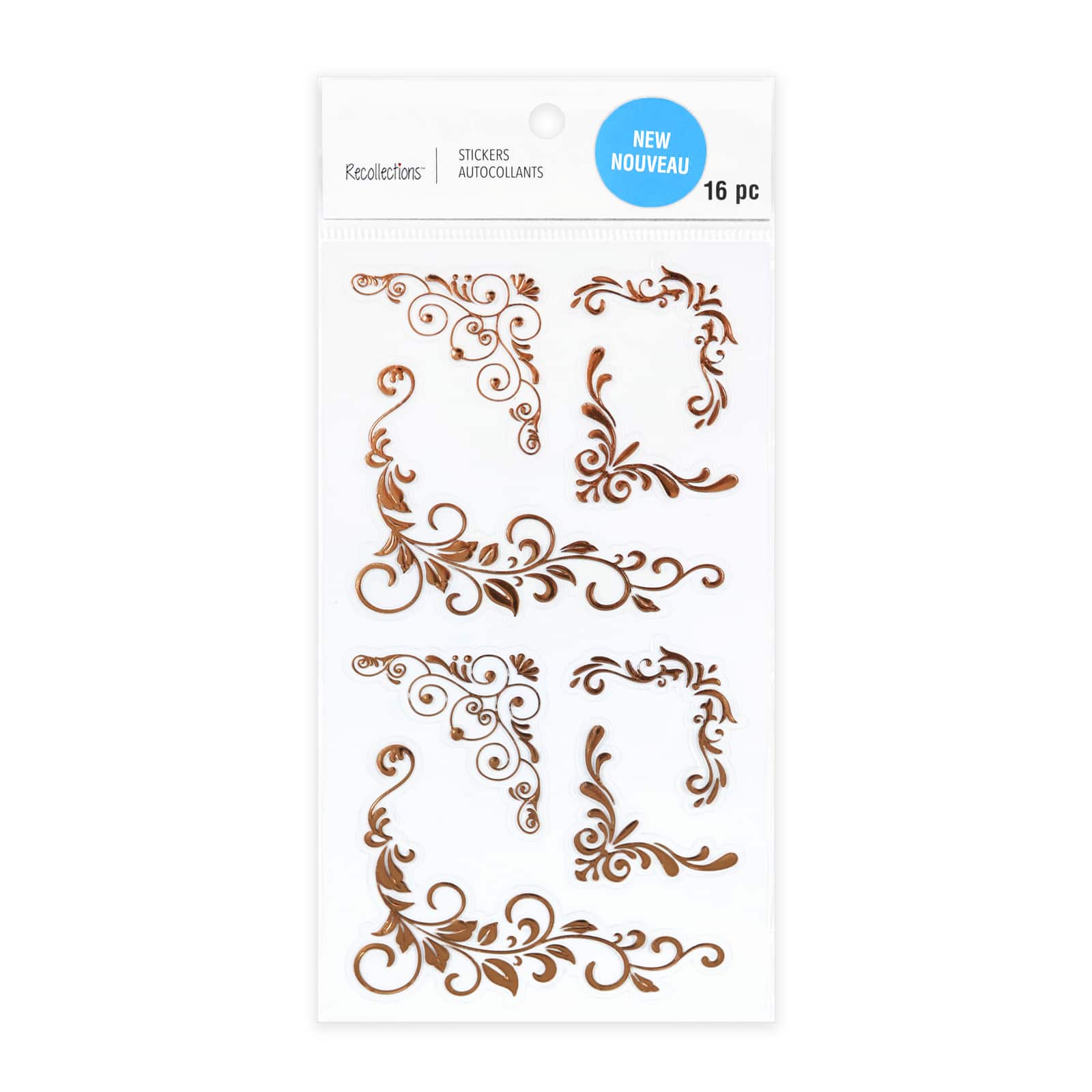 12 Pack: Rose Gold Corner Stickers by Recollections™