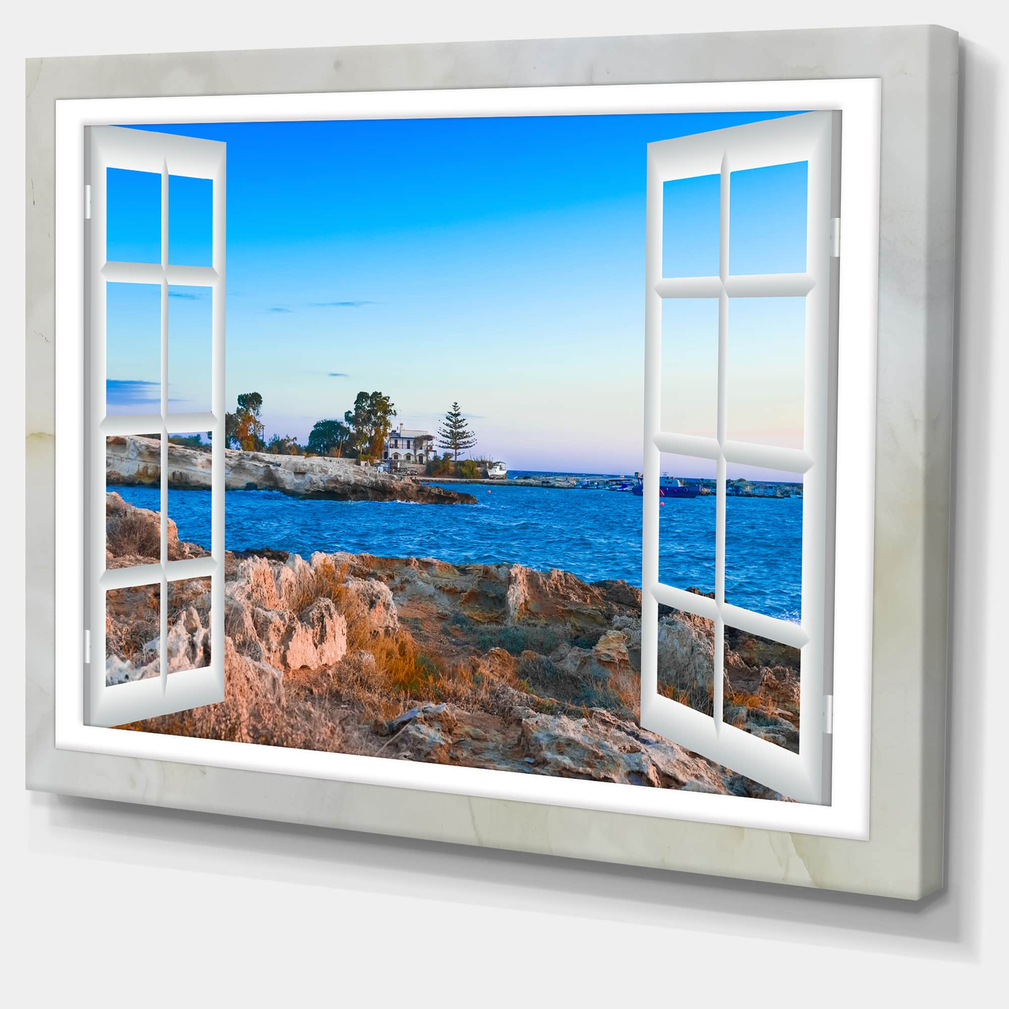 Designart - Open Window to Blue Seashore