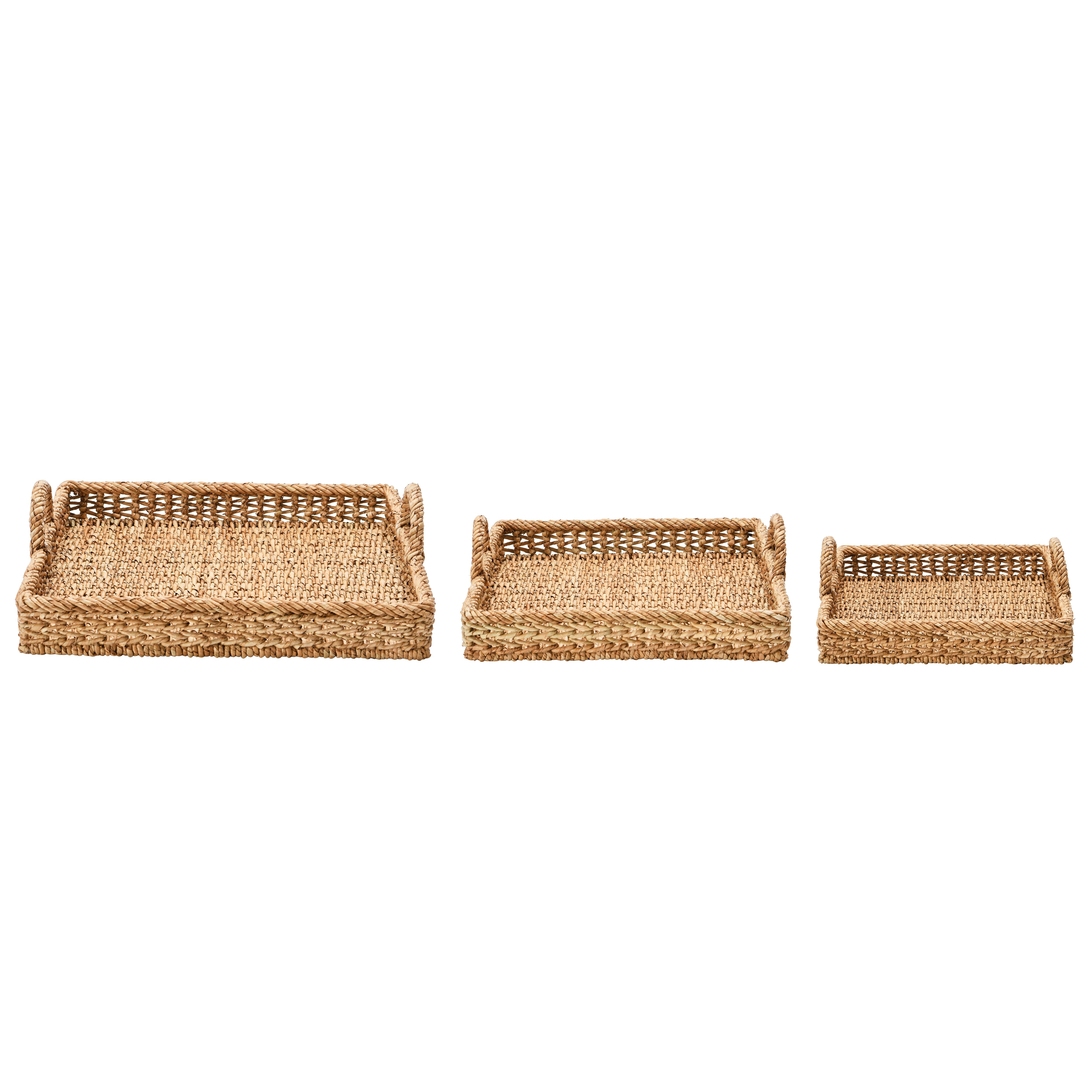 Hello Honey® Decorative Water Hyacinth Tray Set