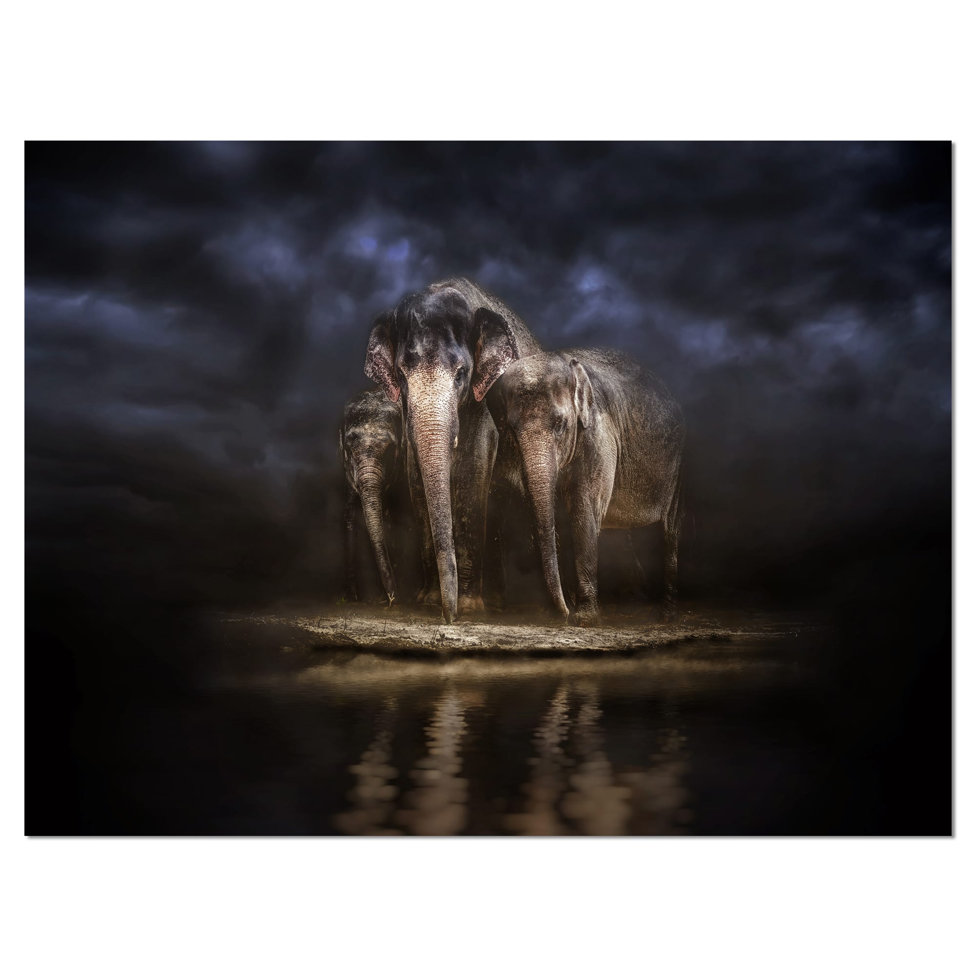 Designart - Elephants Watering in the River