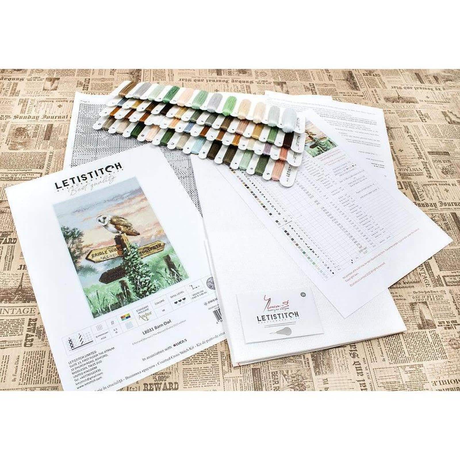 Letistitch Barn Owl Counted Cross Stitch Kit