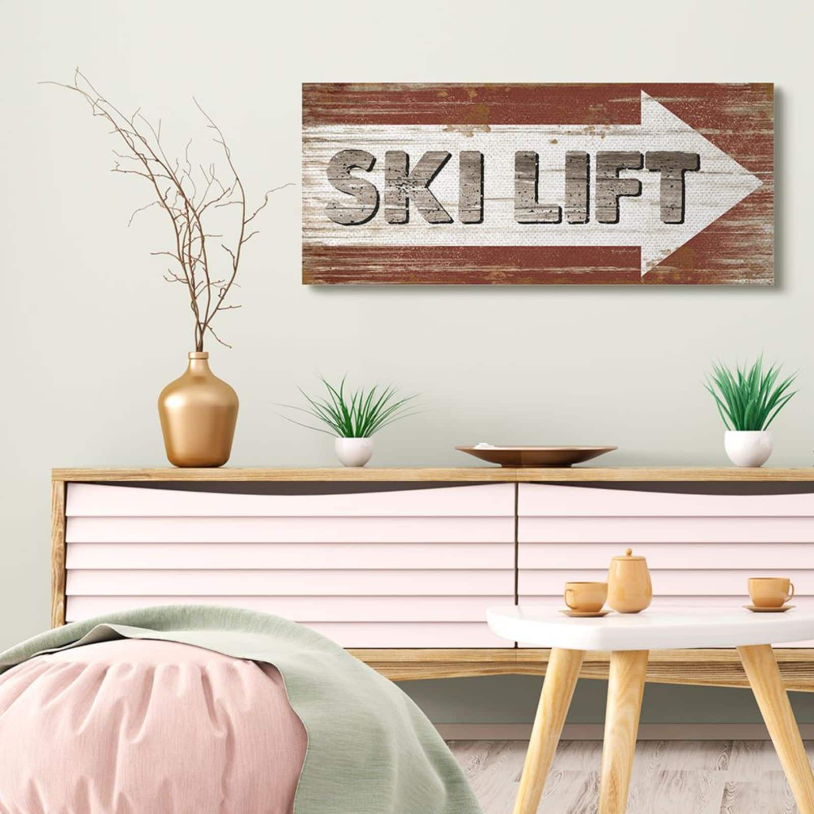 Stupell Industries Ski Lift Direction Wall Sign