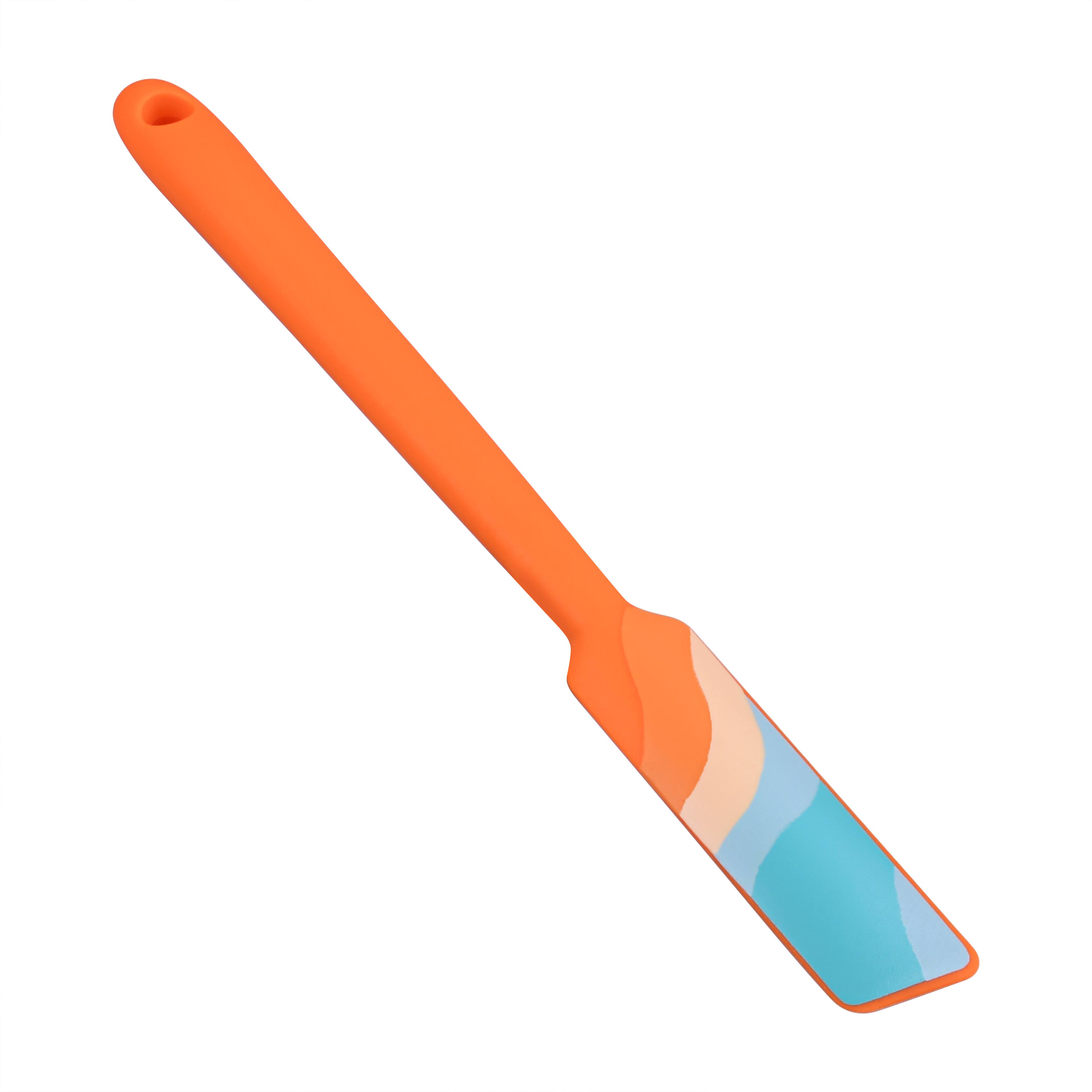 Orange Waves Mini Silicone Jar Spatula by Makery™