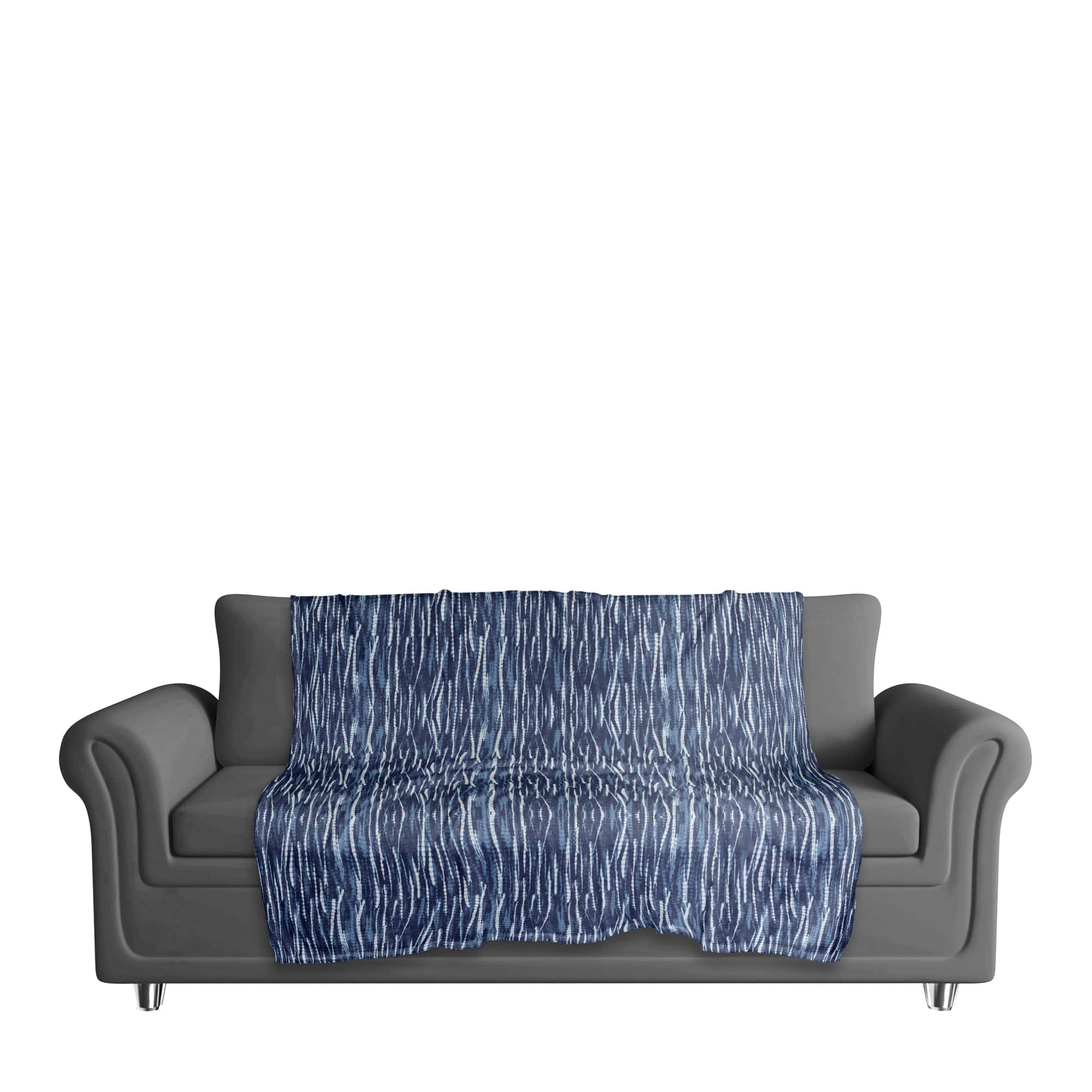 Indigo Reeds Coral Fleece Blanket
