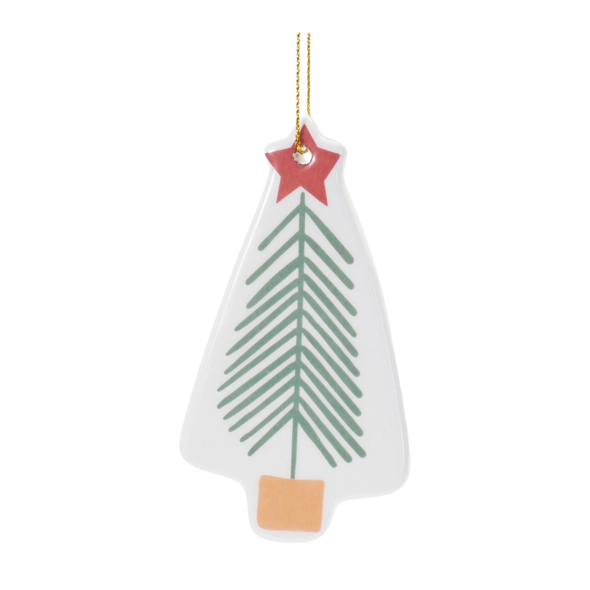 4" Ceramic Christmas Tree Ornament Set, 4ct.