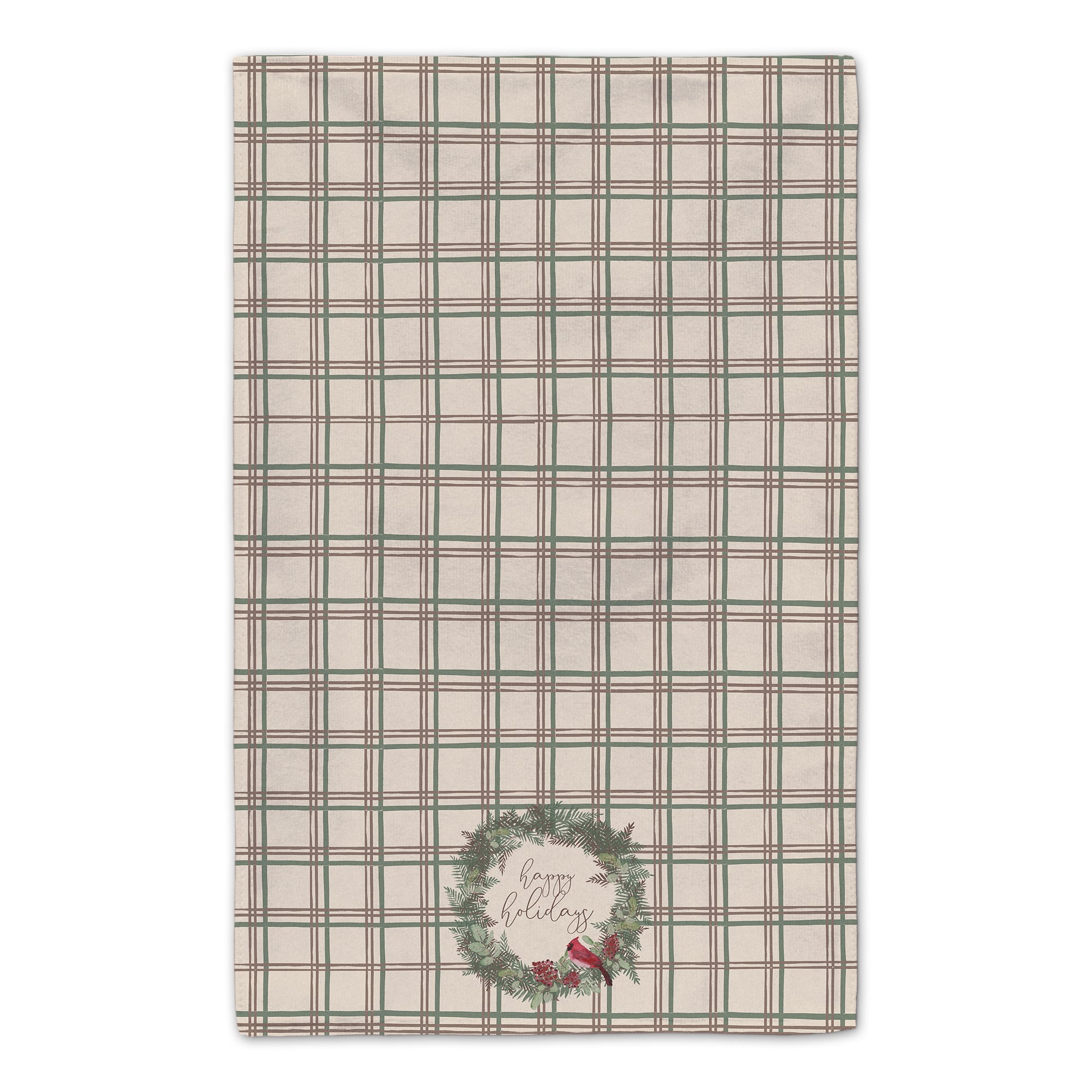Happy Holidays Plaid Tea Towel Set