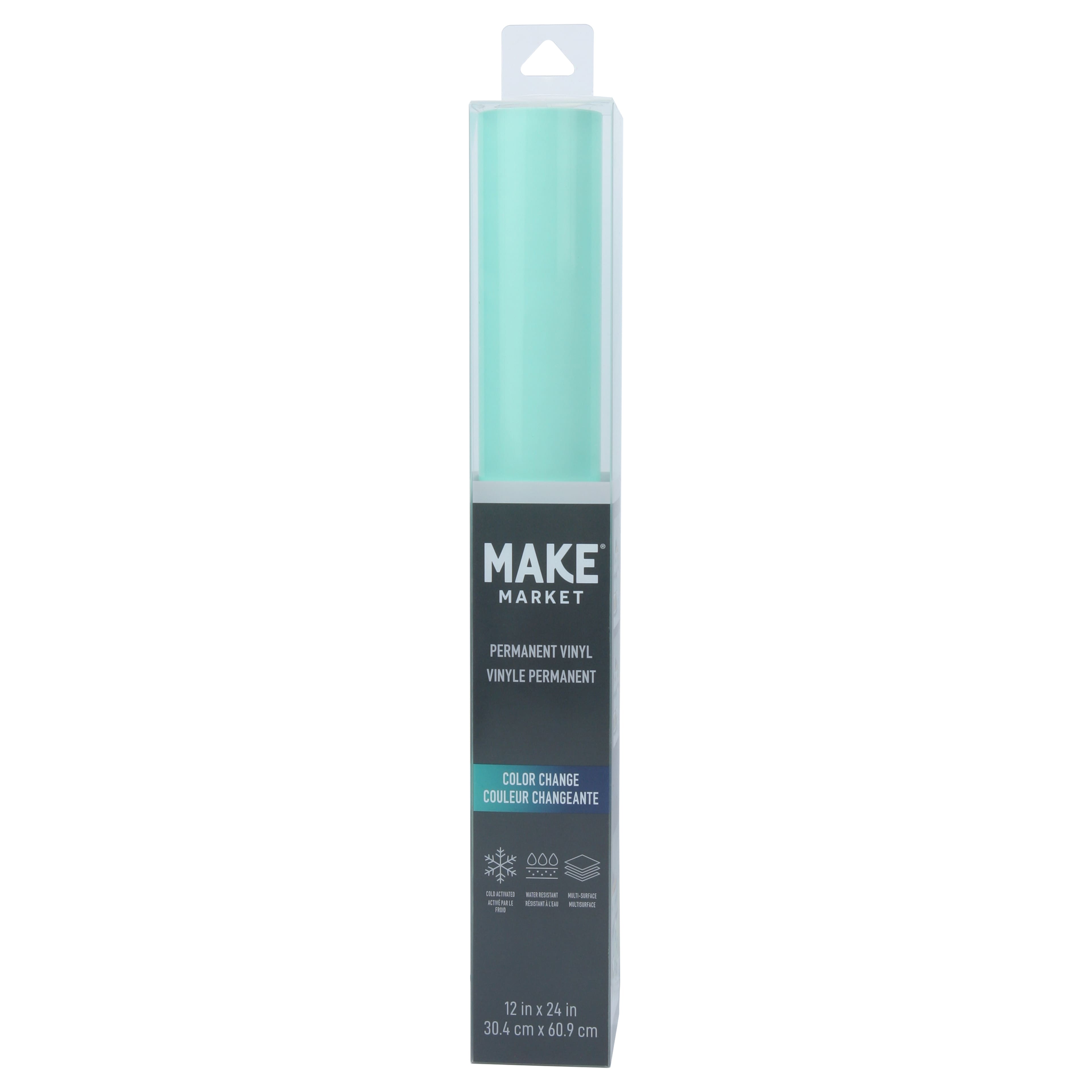 12 Pack: Mint-to-Blue Color Changing Permanent Vinyl by Make Market®