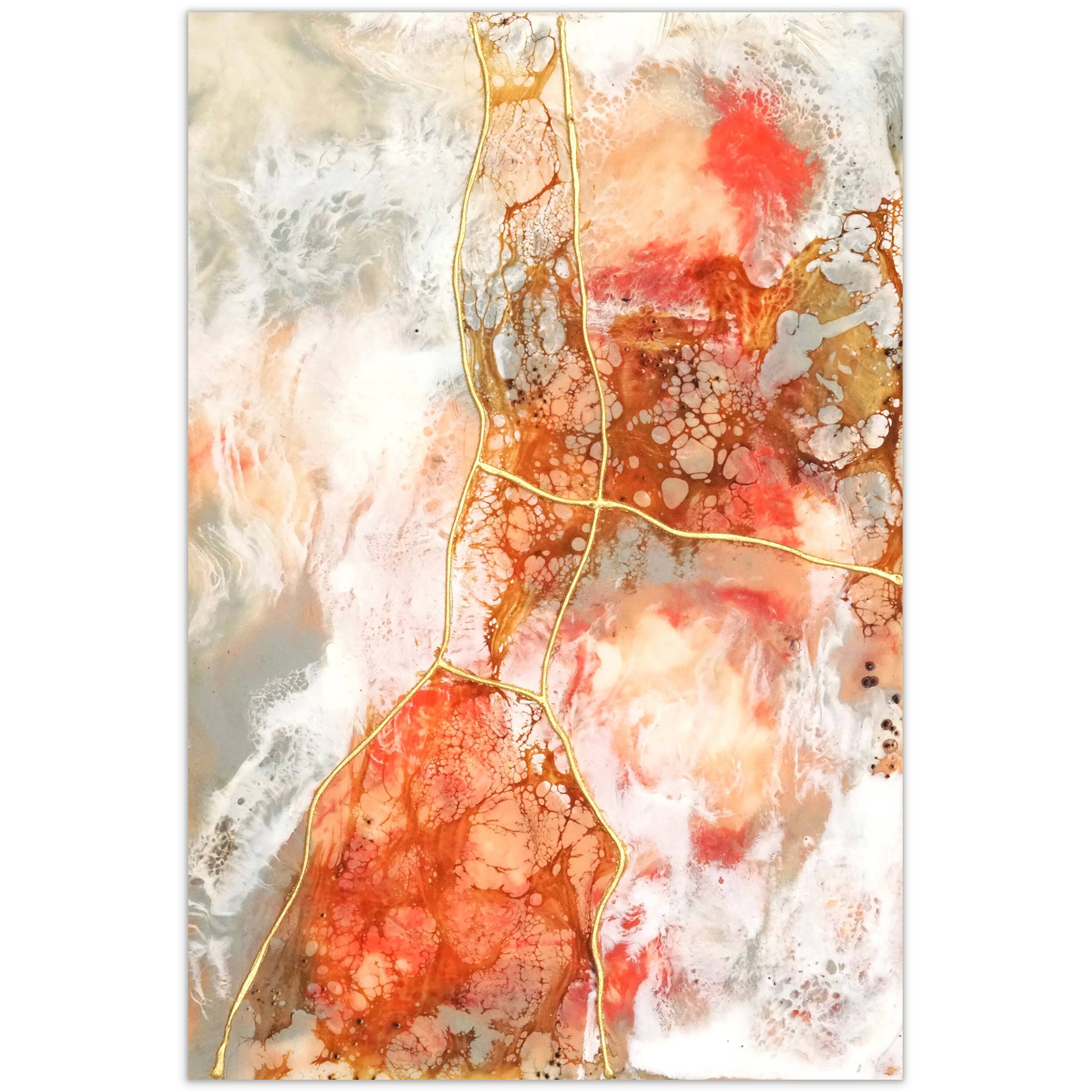 Empire Art Direct 48" x 32" Coral Lace II Frameless Free Floating Printed Tempered Art Glass Wall Art