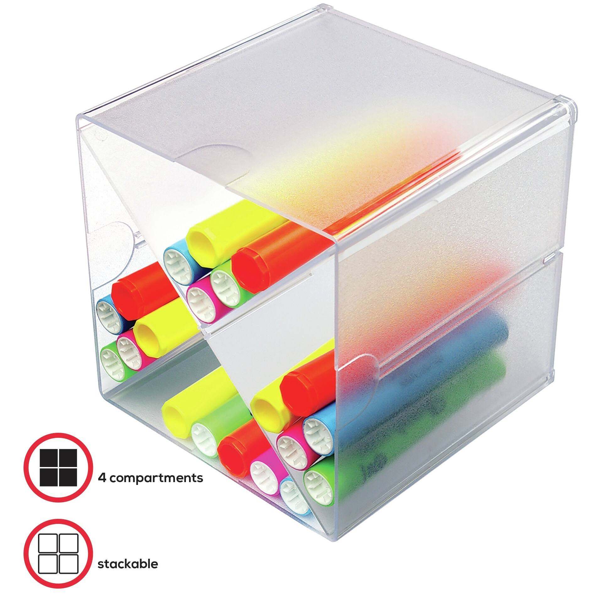 Deflecto® Stackable X-Divided Storage Organizer