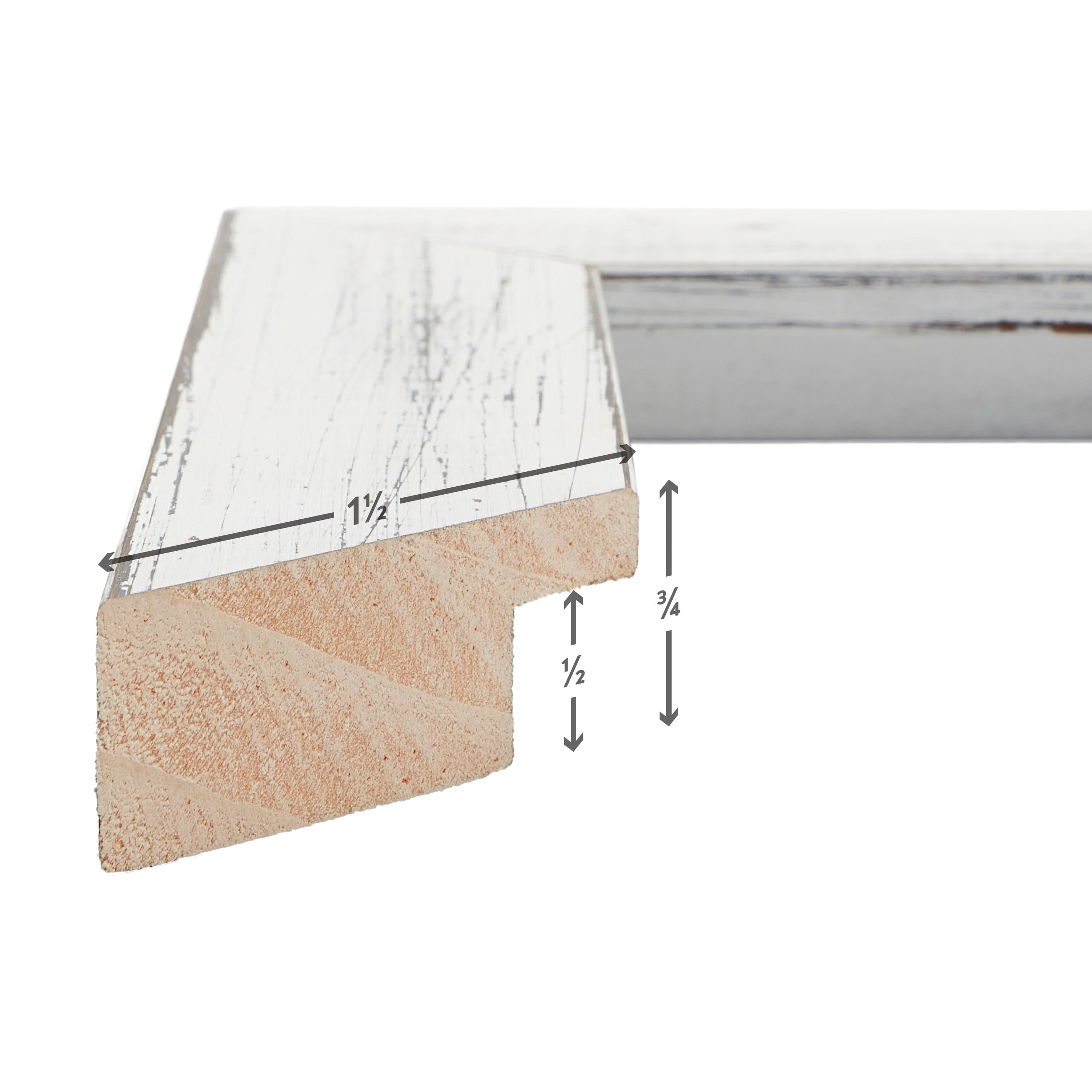 Craig Frames Jasper Marshmallow Weathered White Picture Frame with Mat