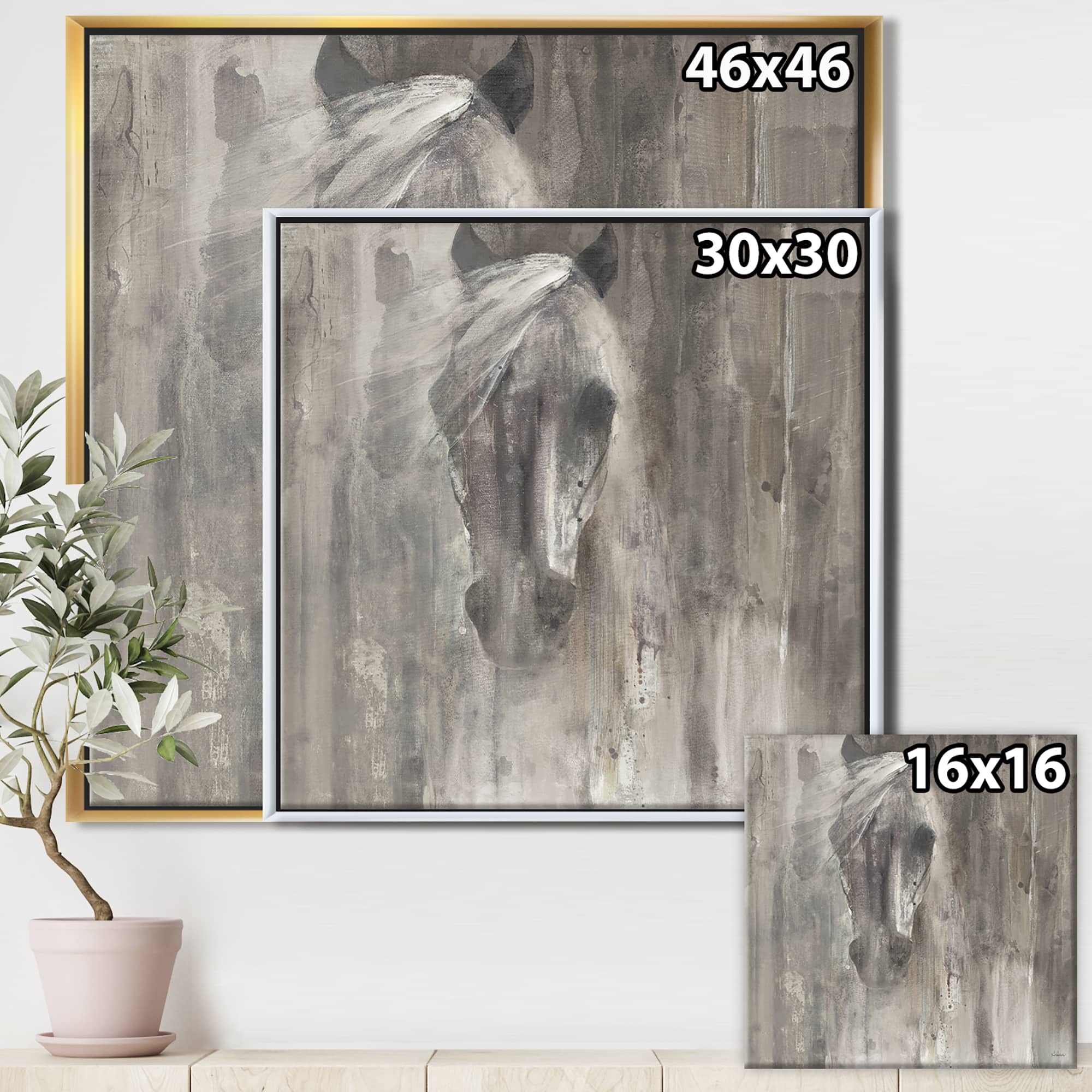 Designart - Farmhouse Horse - Modern Farmhouse Framed Canvas