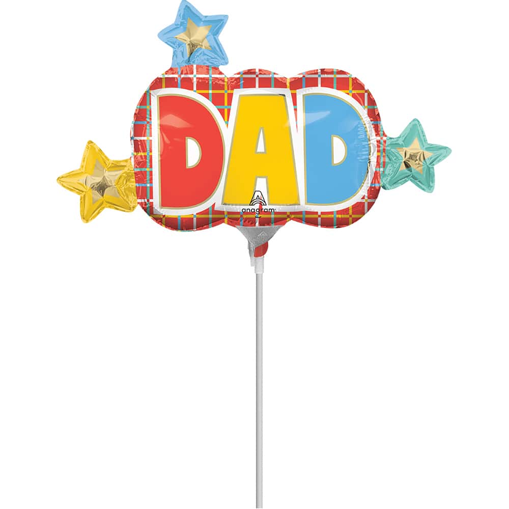 13" Grid Dad Stick Balloon