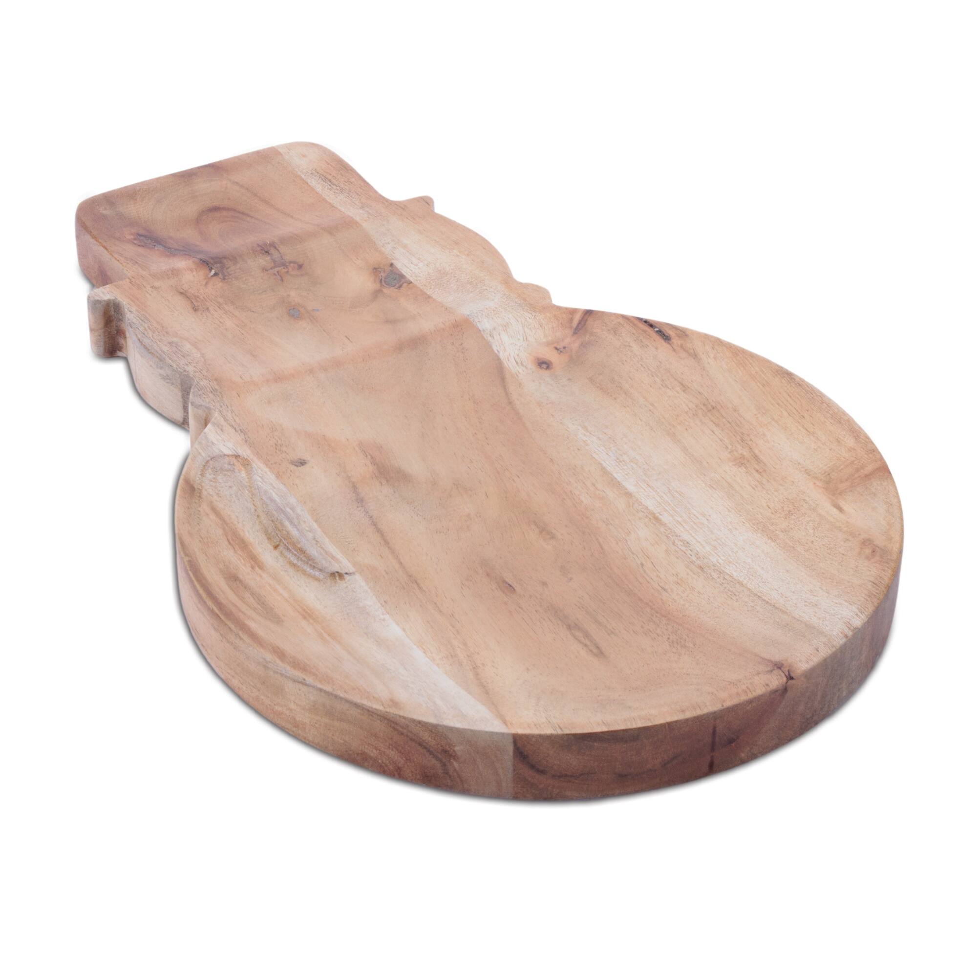 Melrose Wood Snowman Divided Serving Tray