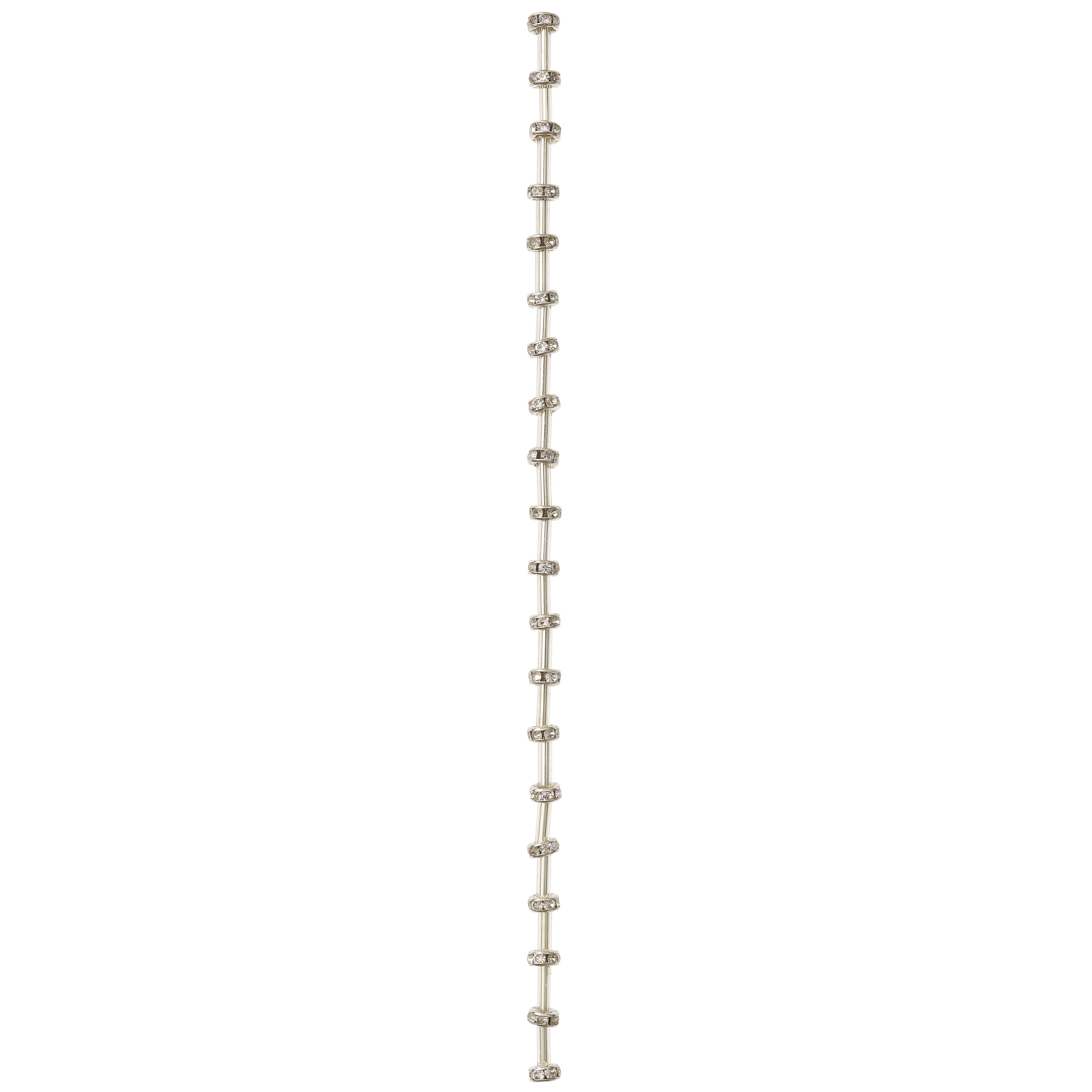 9 Packs: 19 ct. (171 total) Silver Rhinestone Studded Rondel Beads, 4mm by Bead Landing™