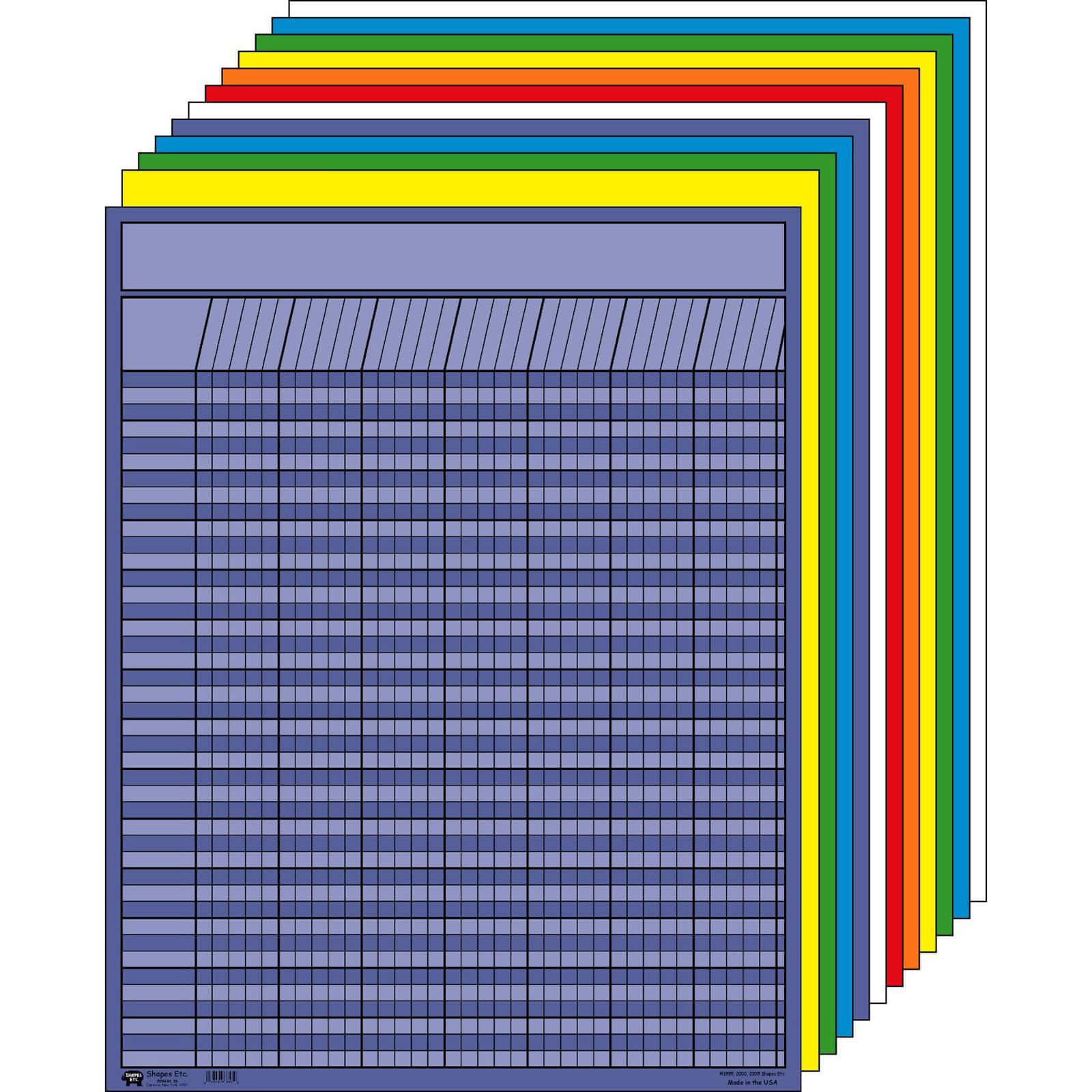 Creative Shapes Etc.™ 22" x 28" Large Vertical Incentive Chart Set, Assorted Color, Pack of 12