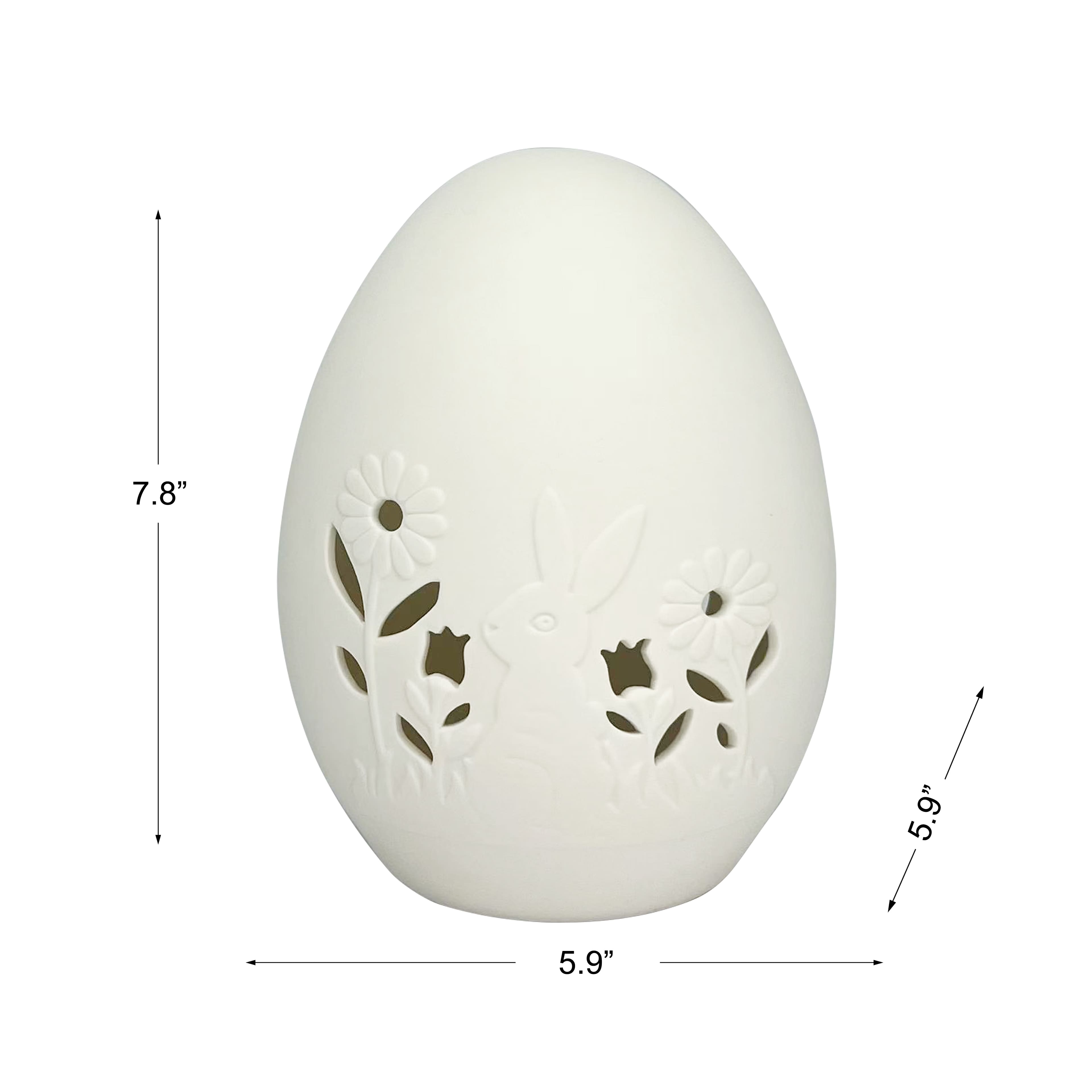 7.75" Bunny Egg DIY LED Ceramic Tabletop Décor by Make Market®