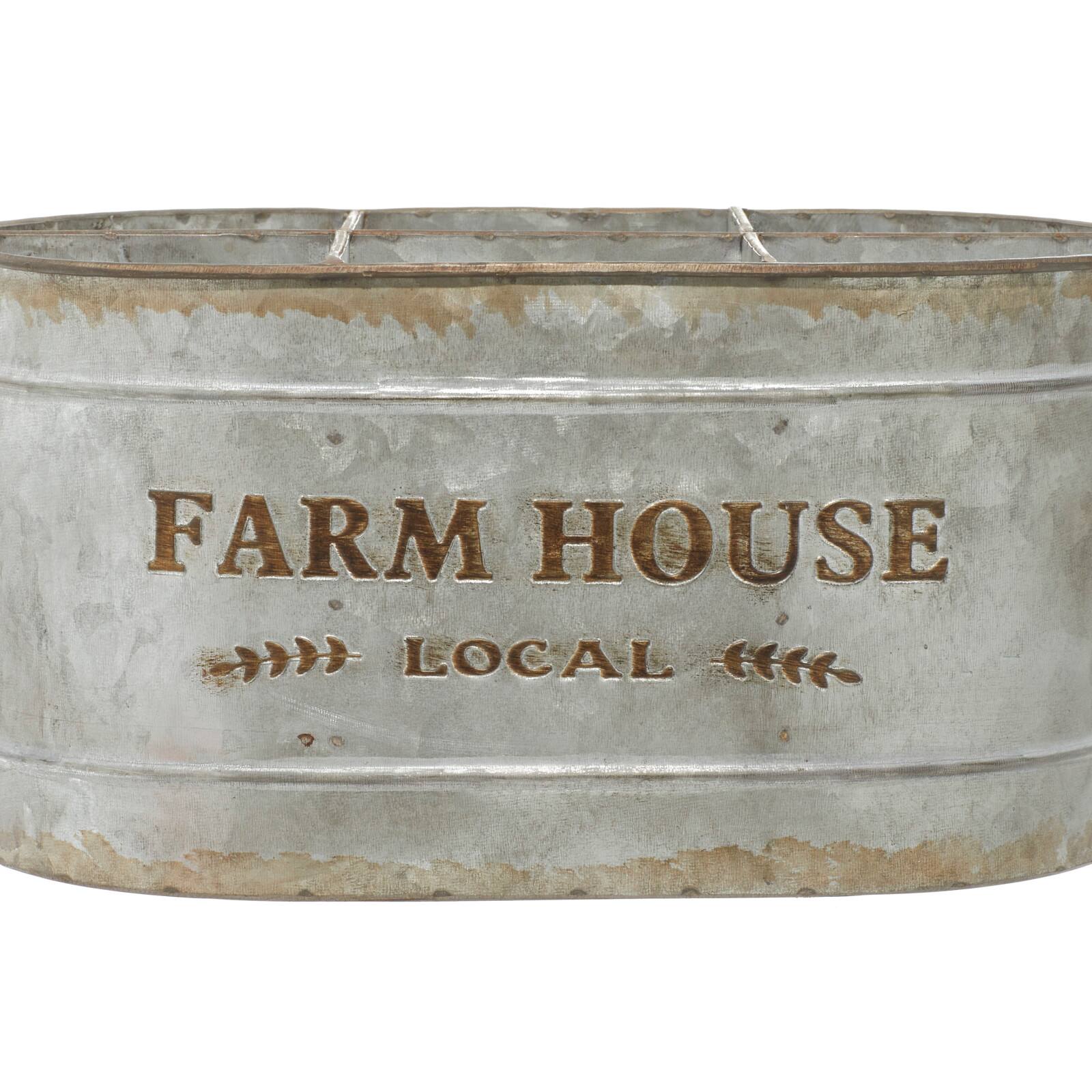 13" Gray Metal Farmhouse Wine Holder