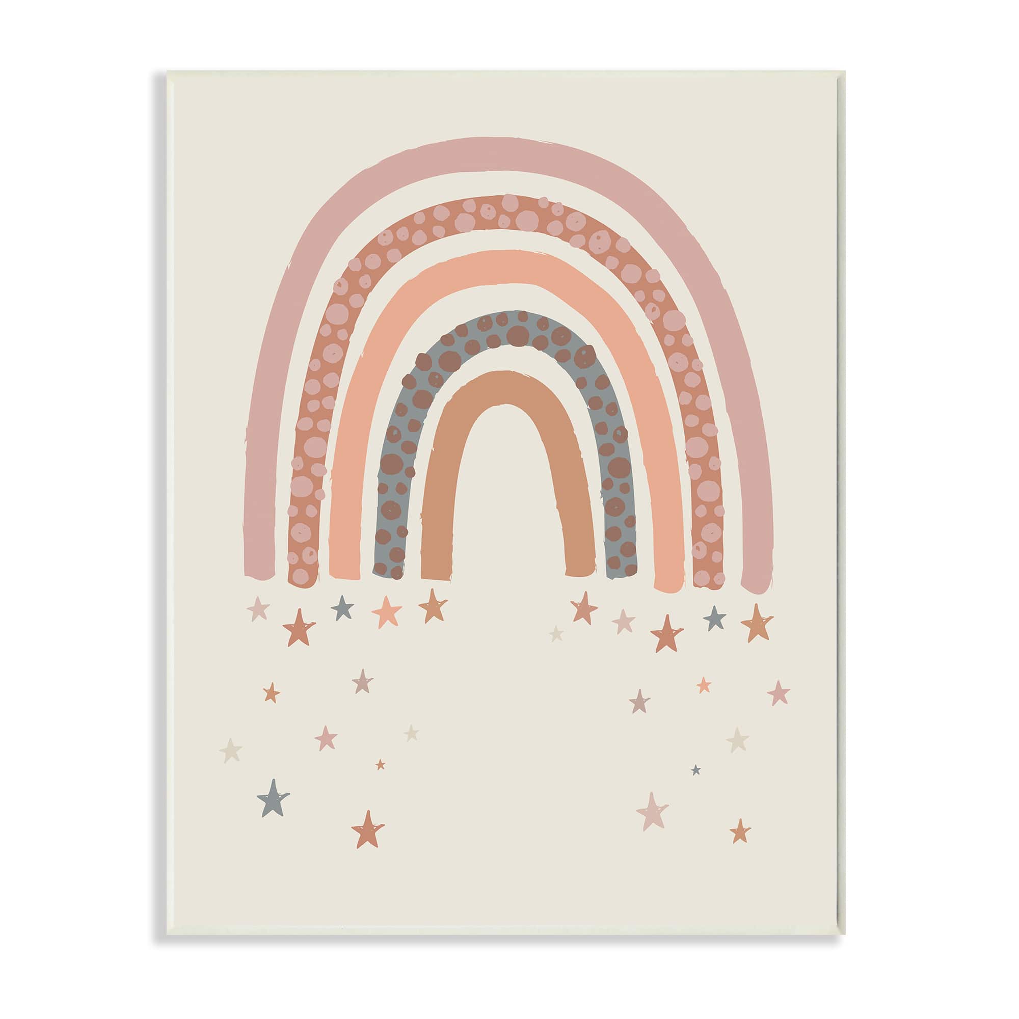 Stupell Industries Desert Rainbow Falling Stars Beige Pink Wall Plaque