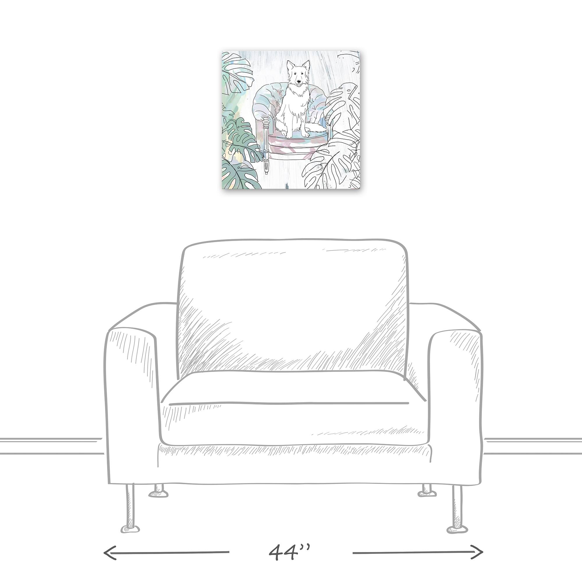Sketch Shepherd On Chair 2 Canvas Wall Art
