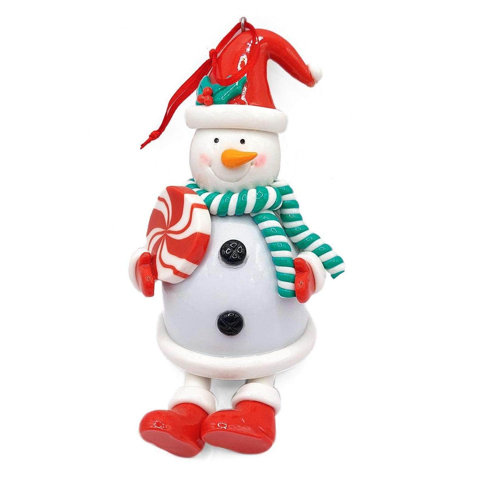 Wizardi 2" x 6" Glossy Gingerbread Snowman Christmas Ornament