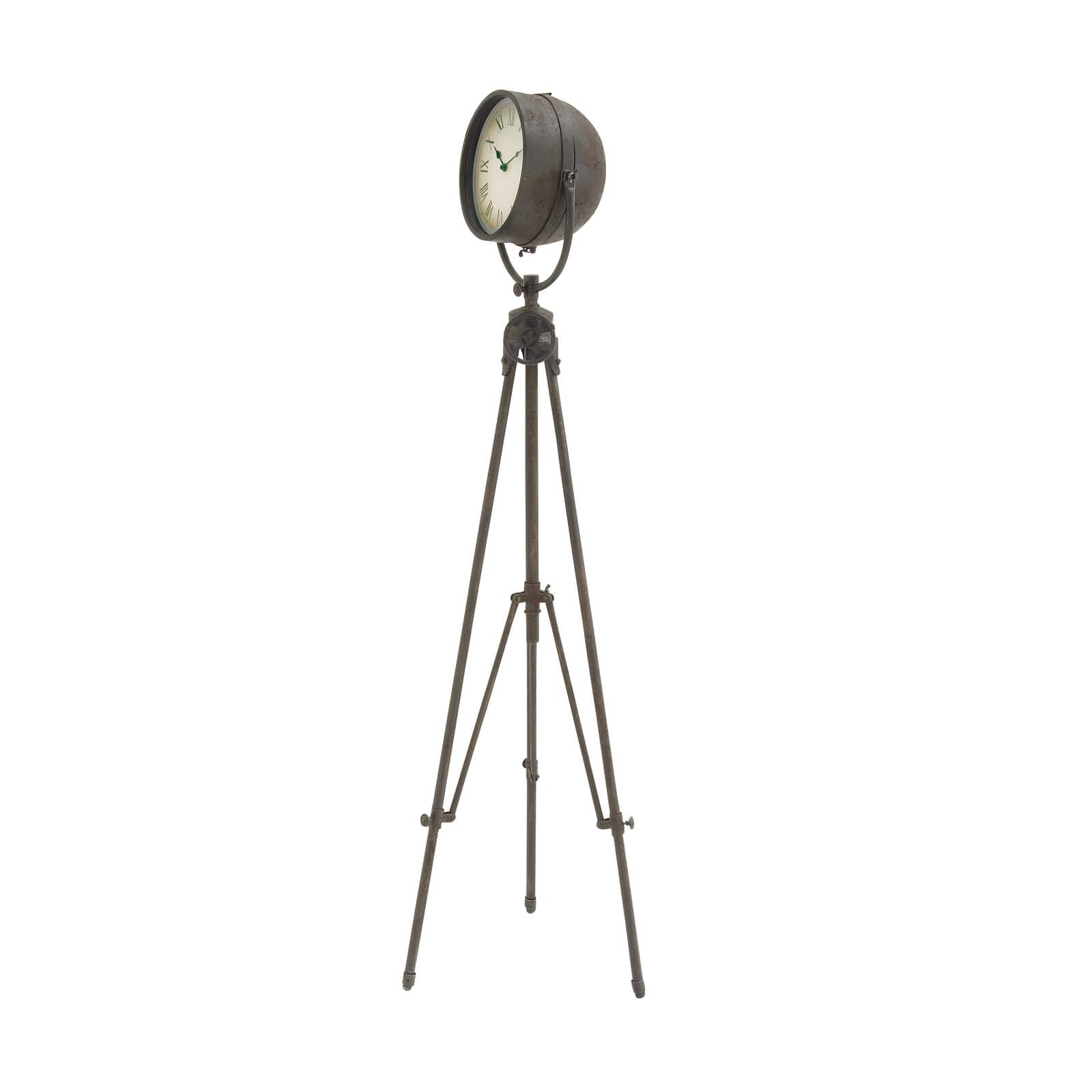 57" Black Metal Standing Industrial Clock