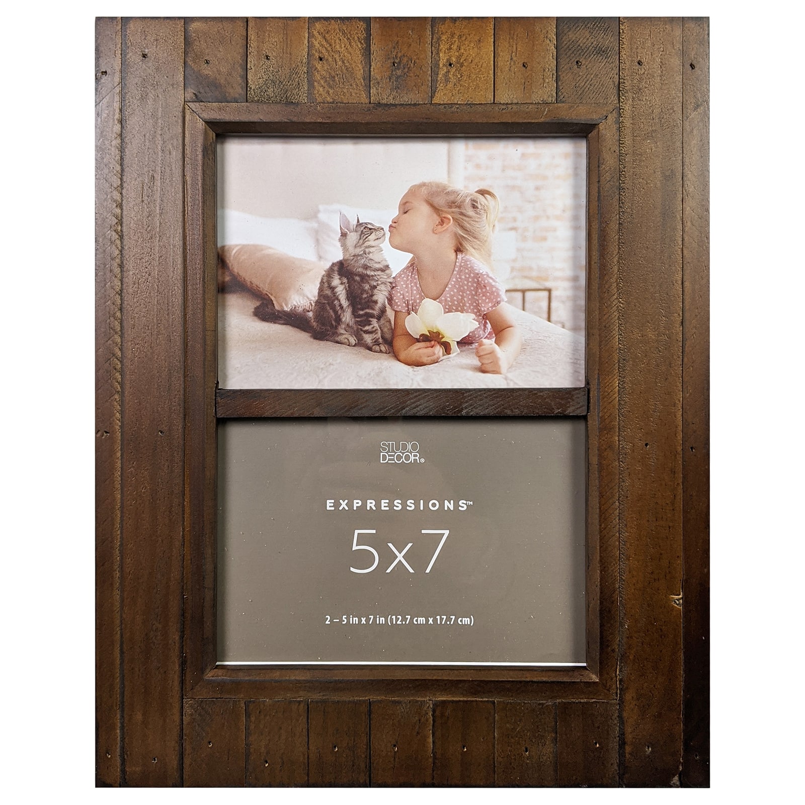 Expressions™ 2 Opening 5" x 7" Espresso Salvage Chic Frame by Studio Décor®